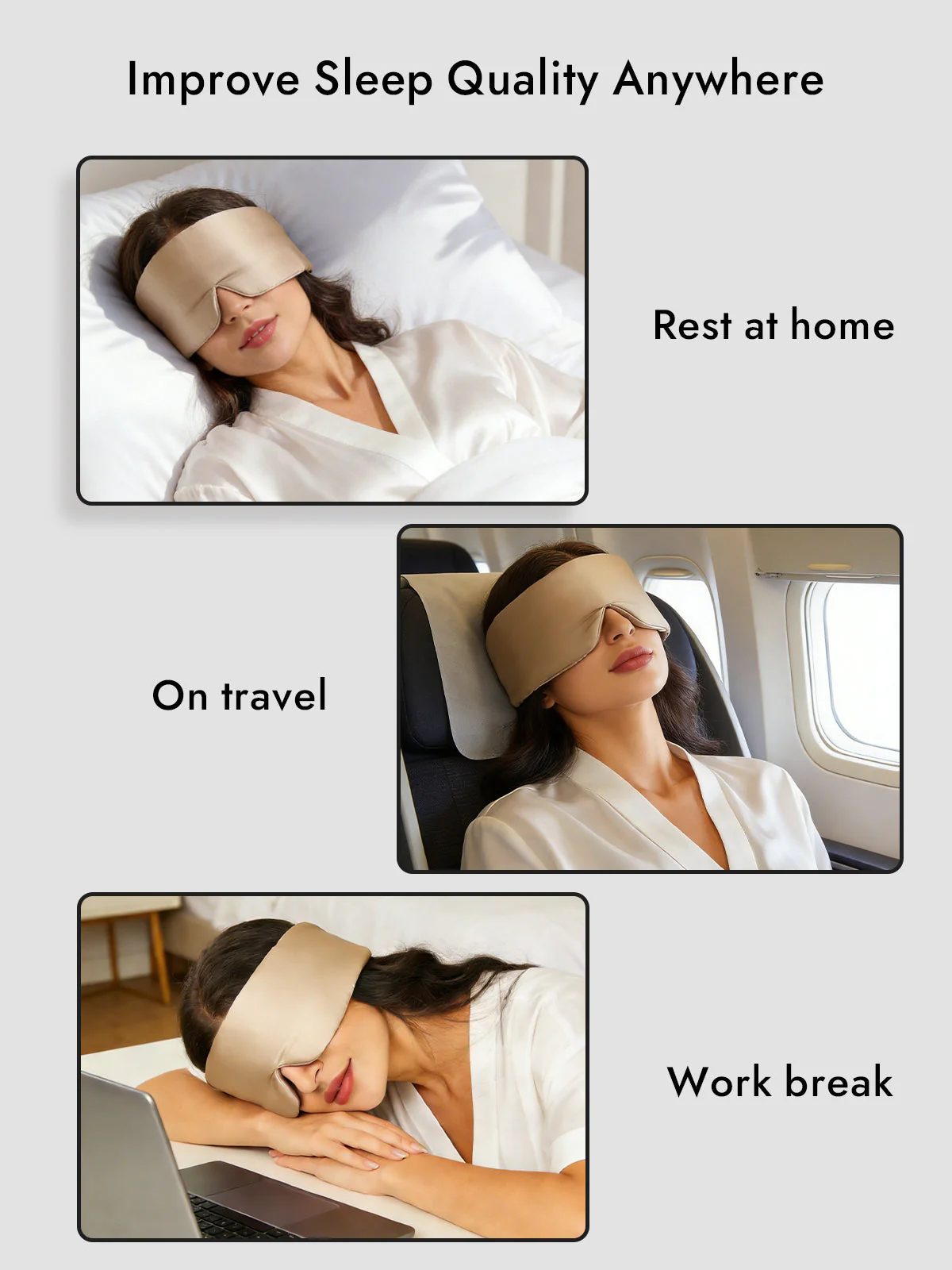 Elegant One Piece Silk Sleep Eye Mask - Image 42