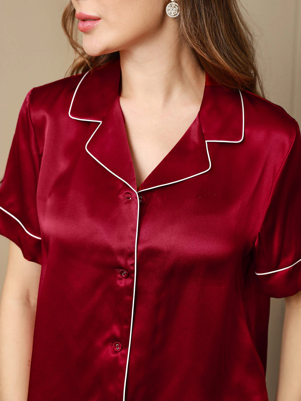 Women's Pure Silk Short Sleeve Pajamas Set - Image 28