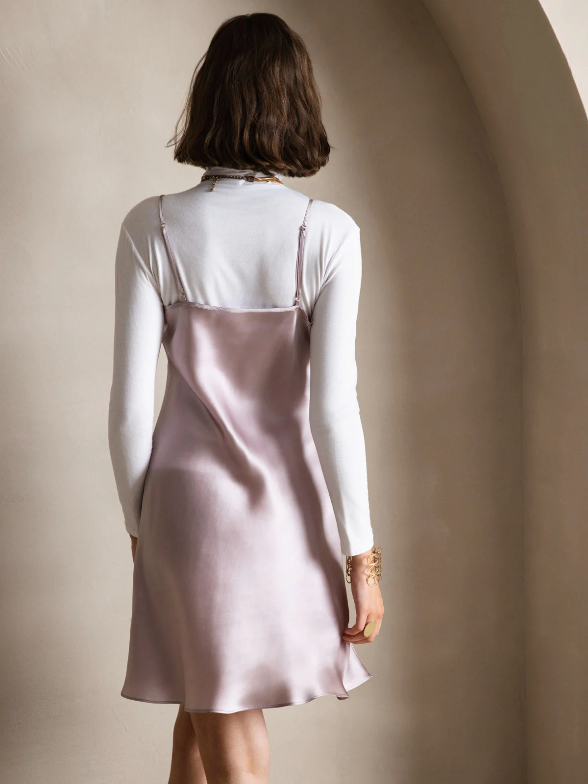 Pure Silk Spaghetti Strap Short Dress - Image 8