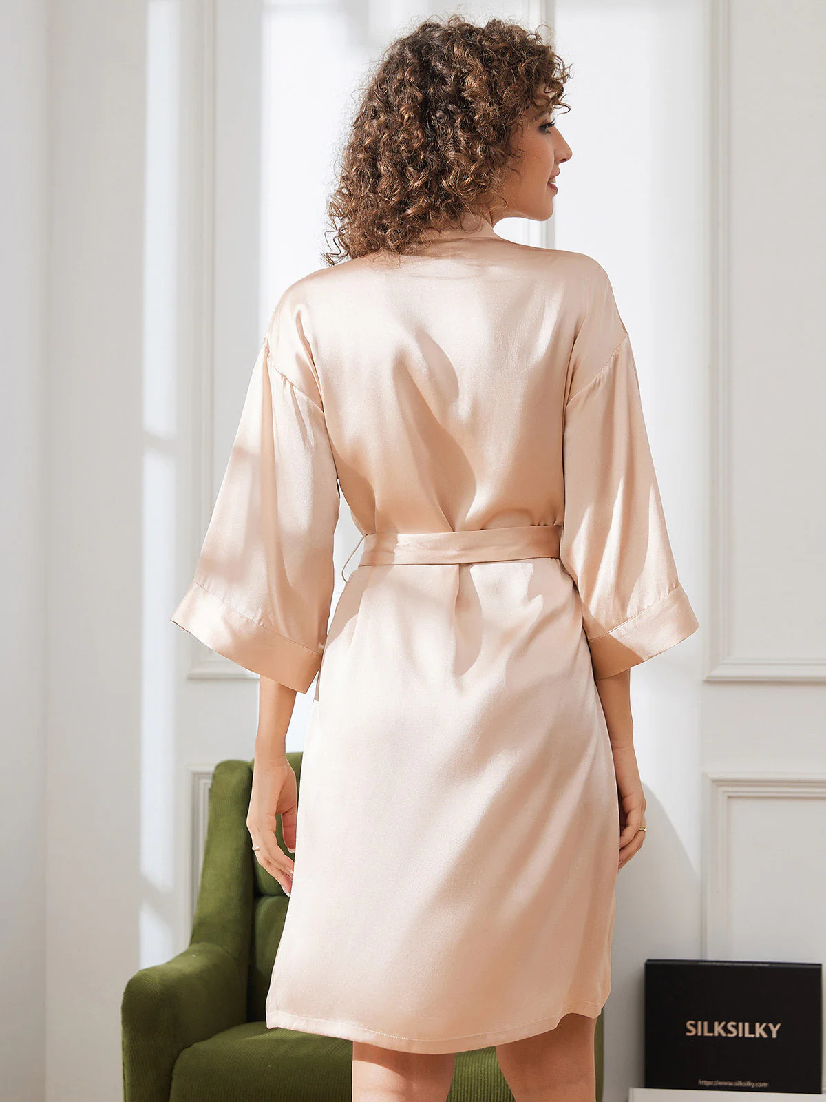 Clearance(US Warehouse) - Pure Silk Women's Kimono Wrap Robe - Image 2