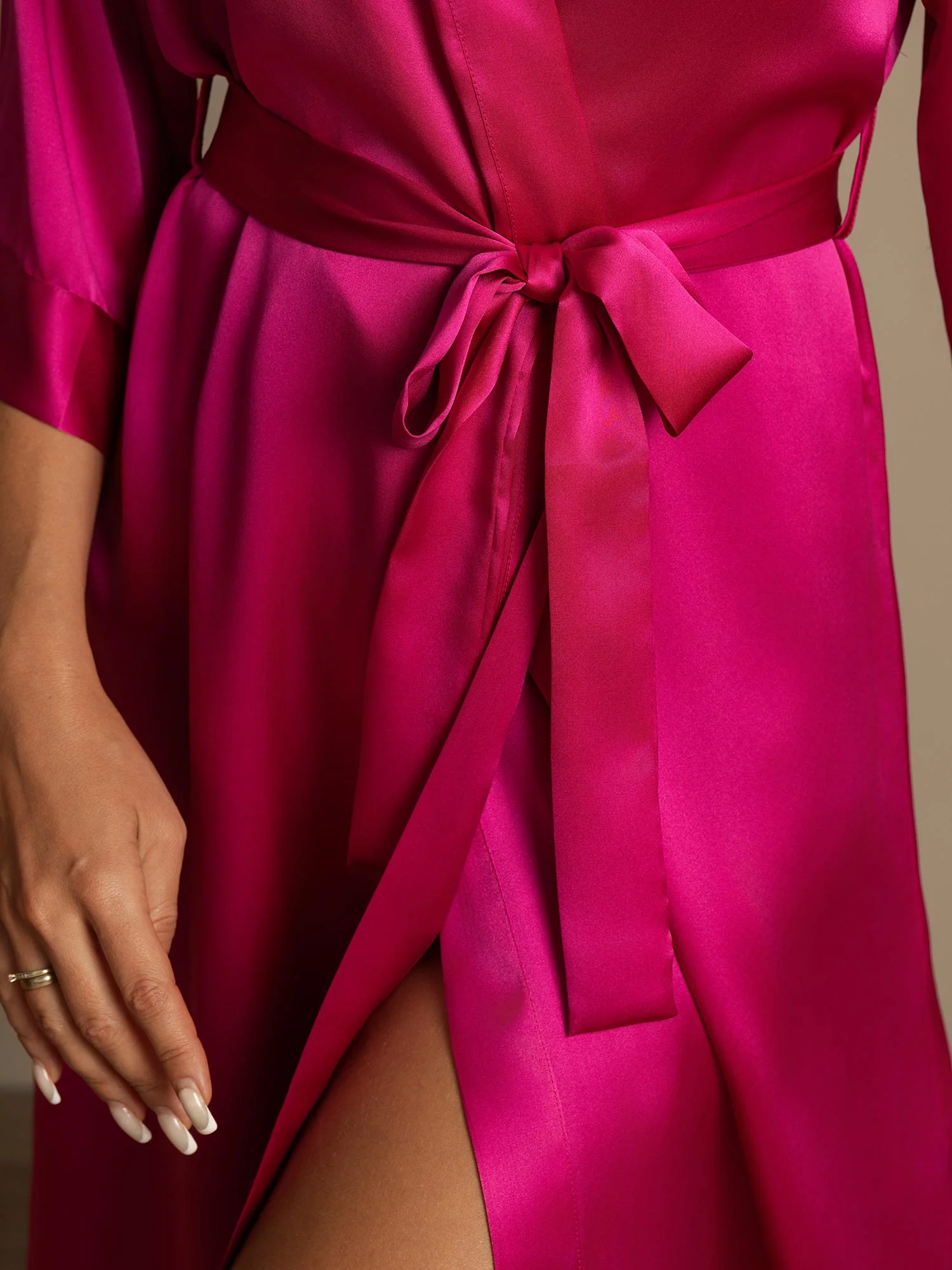 Pure Silk 3/4 Sleeve Women's Kimono Wrap Robe - Image 38