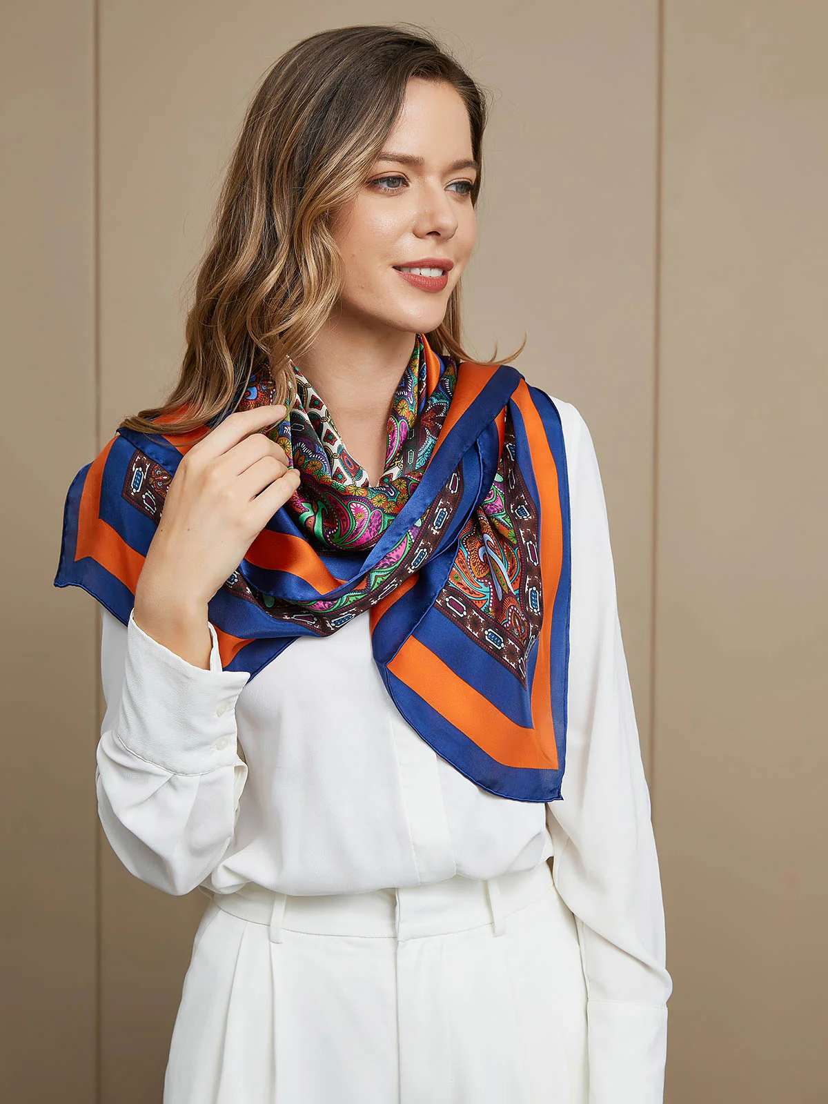 Pure Silk Bohemian Square Scarf / Shawl 86x86cm - Image 10
