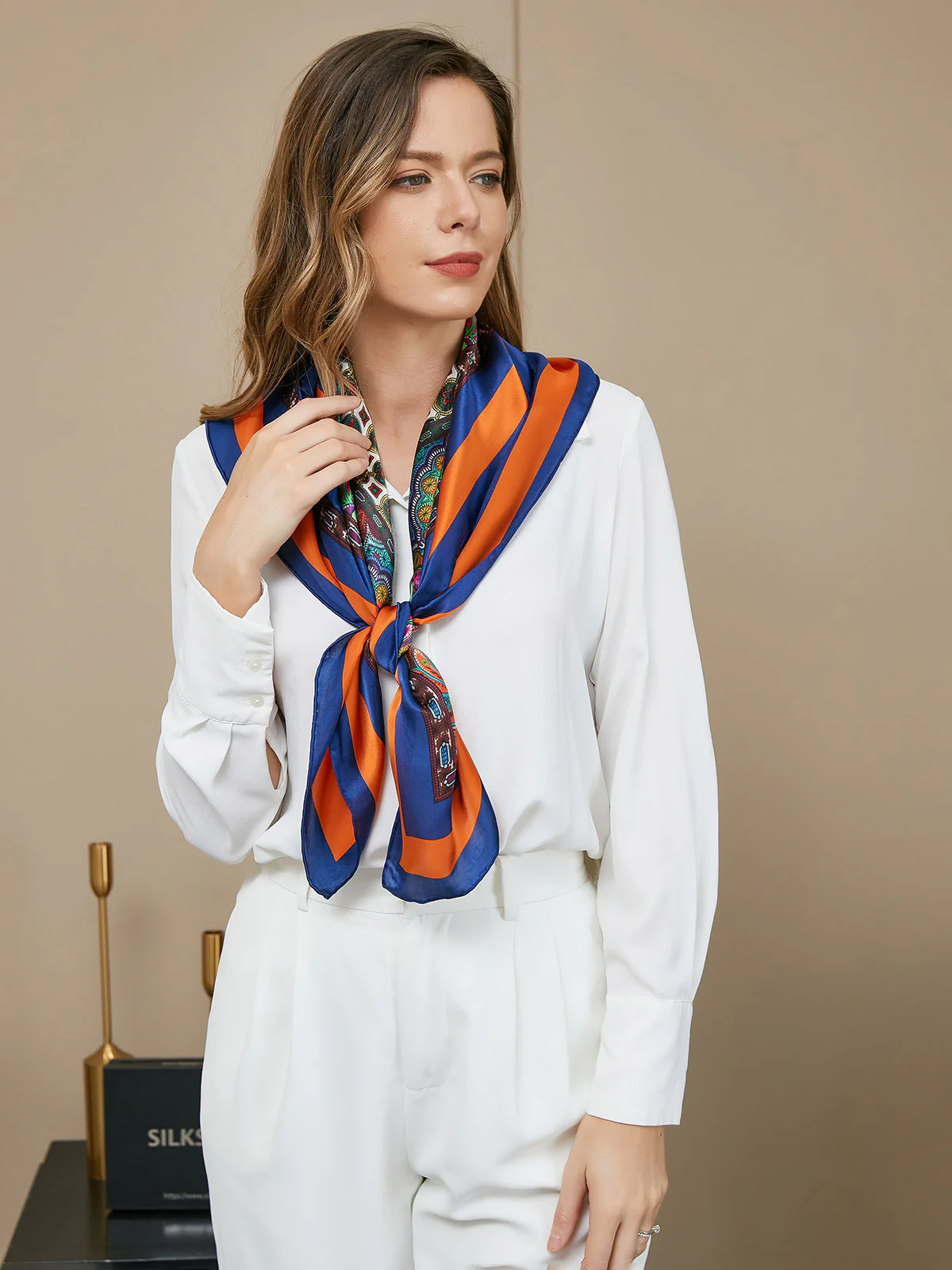 Pure Silk Bohemian Square Scarf / Shawl 86x86cm - Image 12