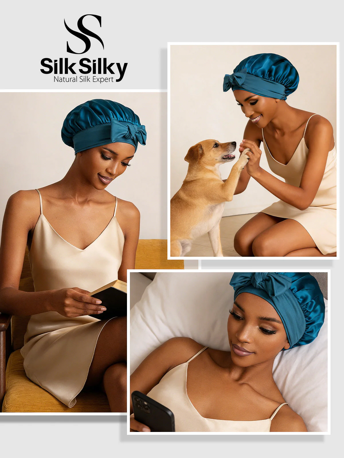 Pure Silk Bowknot Tie Bonnet - Image 41