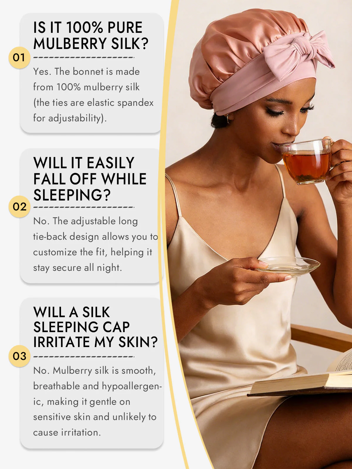 Pure Silk Bowknot Tie Bonnet - Image 6