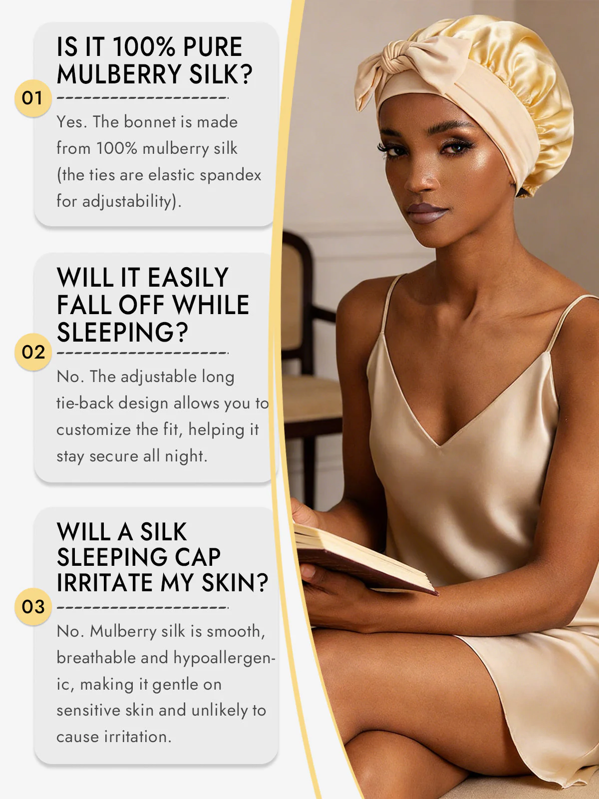 Pure Silk Bowknot Tie Bonnet - Image 72