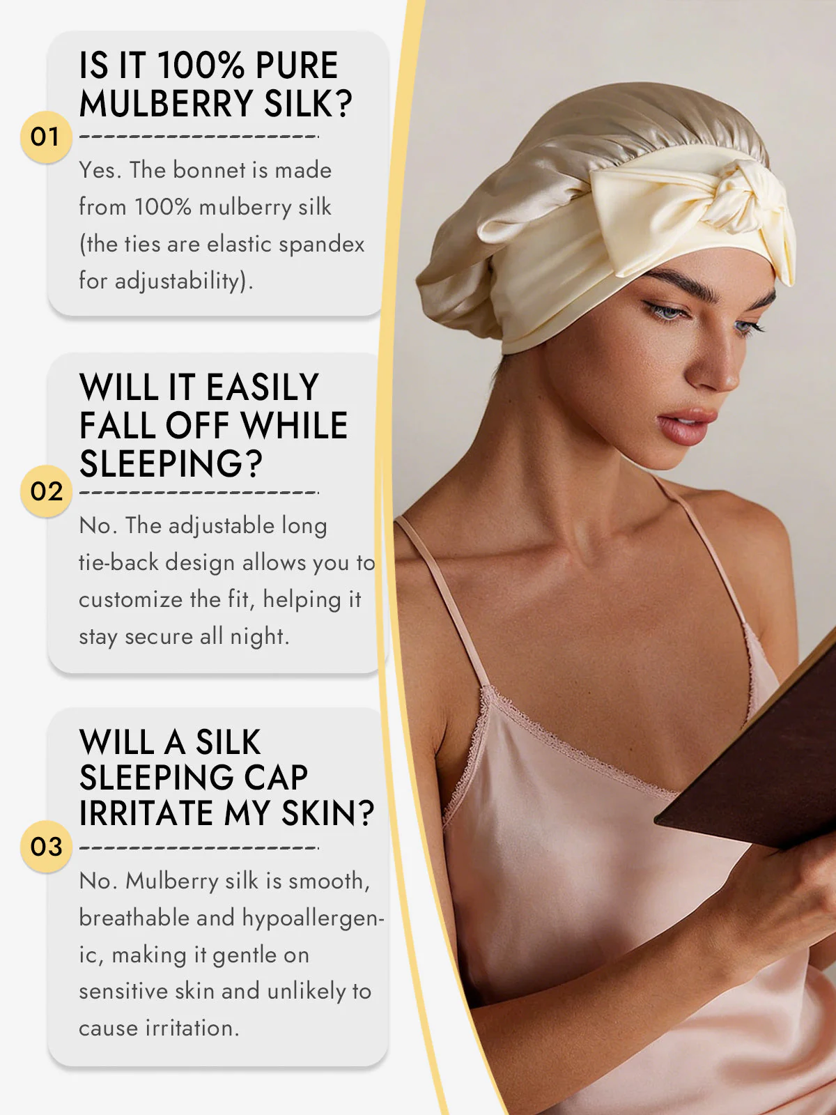 Pure Silk Bowknot Tie Bonnet - Image 78