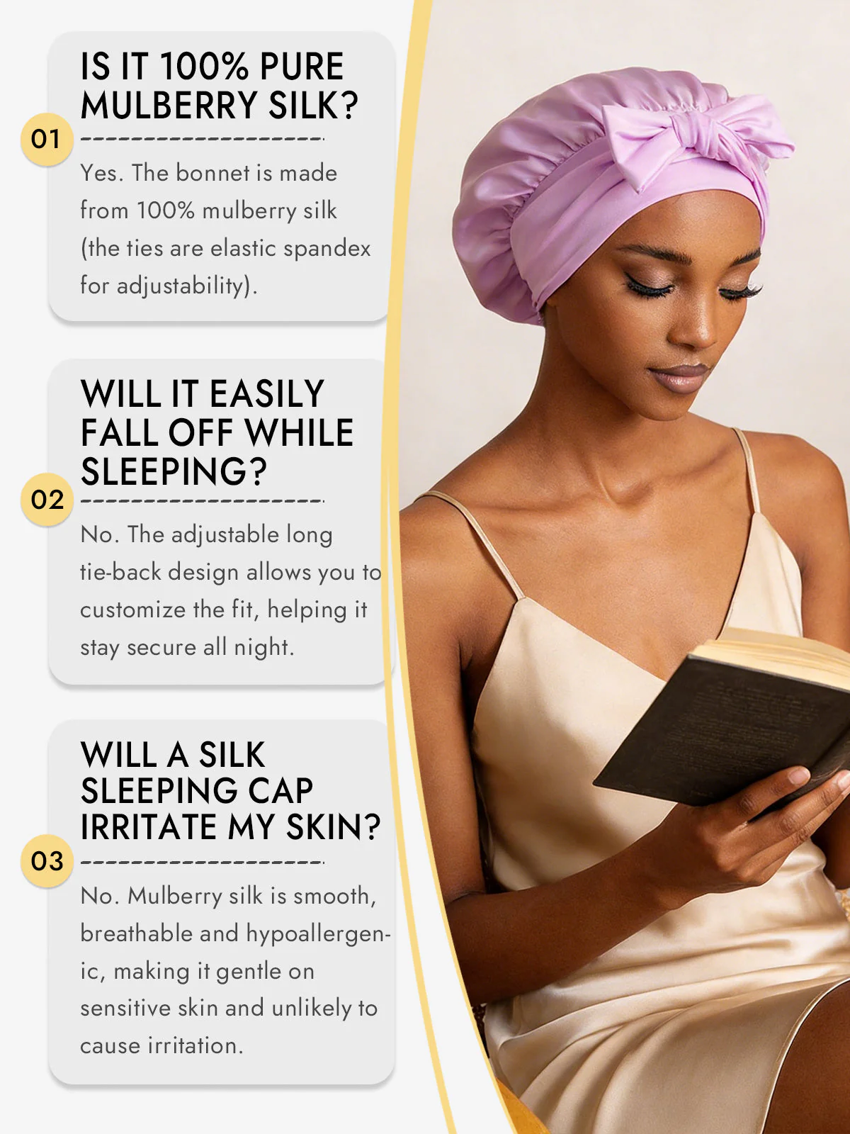 Pure Silk Bowknot Tie Bonnet - Image 84