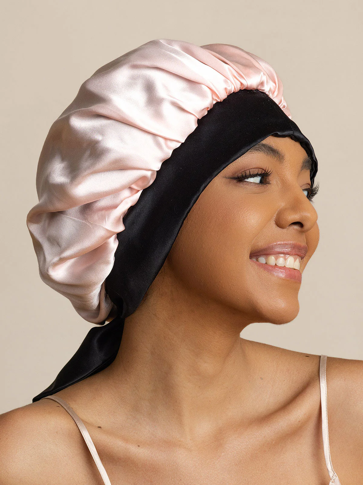 Pure Silk Casual Bonnet with Long Ribbons (Two-tone and Double-sided) - Image 11