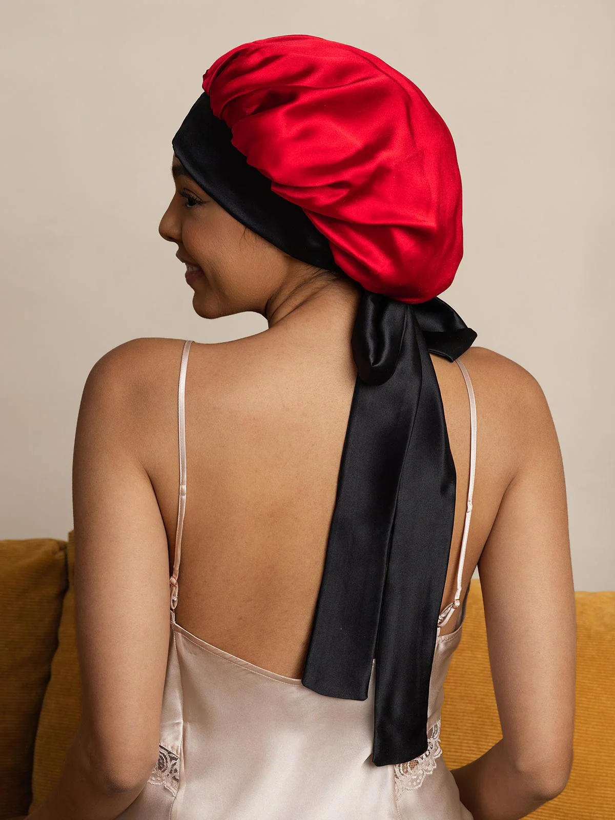 Pure Silk Casual Bonnet with Long Ribbons (Two-tone and Double-sided) - Image 15