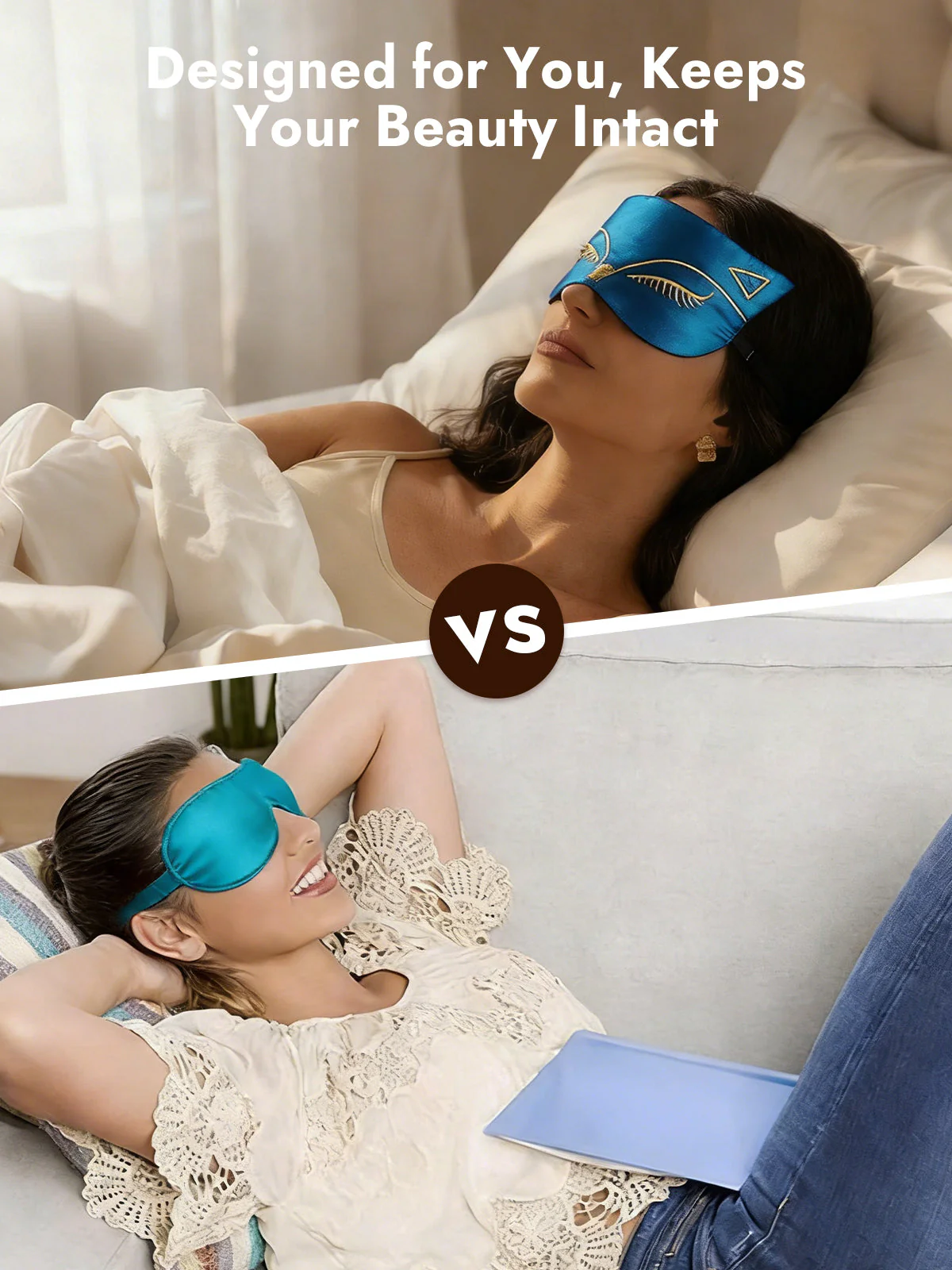 Pure Silk Cat Embroidered Eye Mask - Image 15