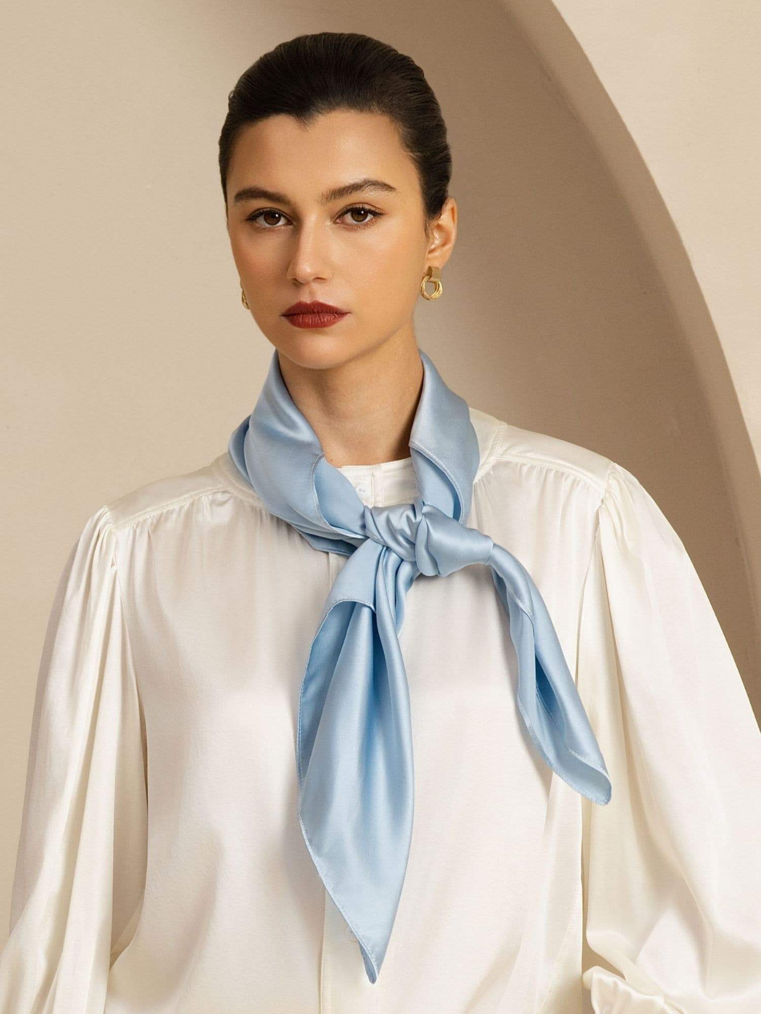 Pure Silk Classic  Elegant Square Scarf - Size 90x90cm - Image 29