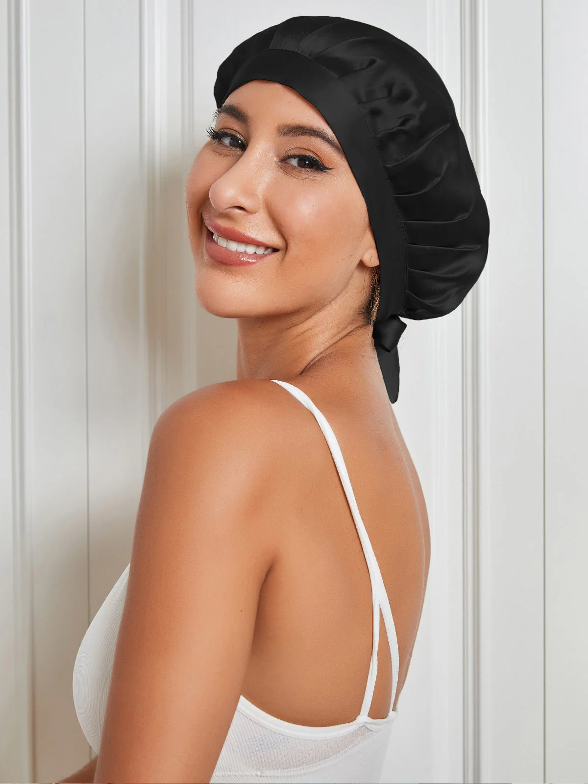 Pure Silk Classic Bonnet with Ribbons - Image 2