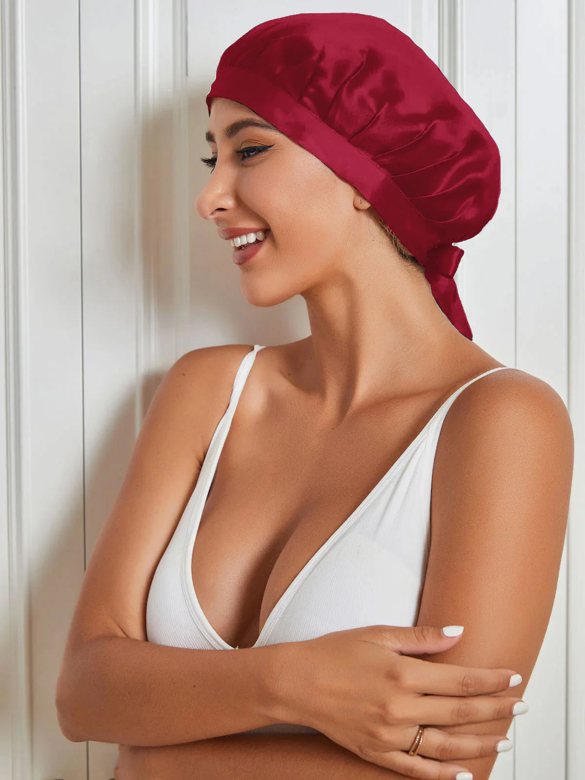 Pure Silk Classic Bonnet with Ribbons - Image 35