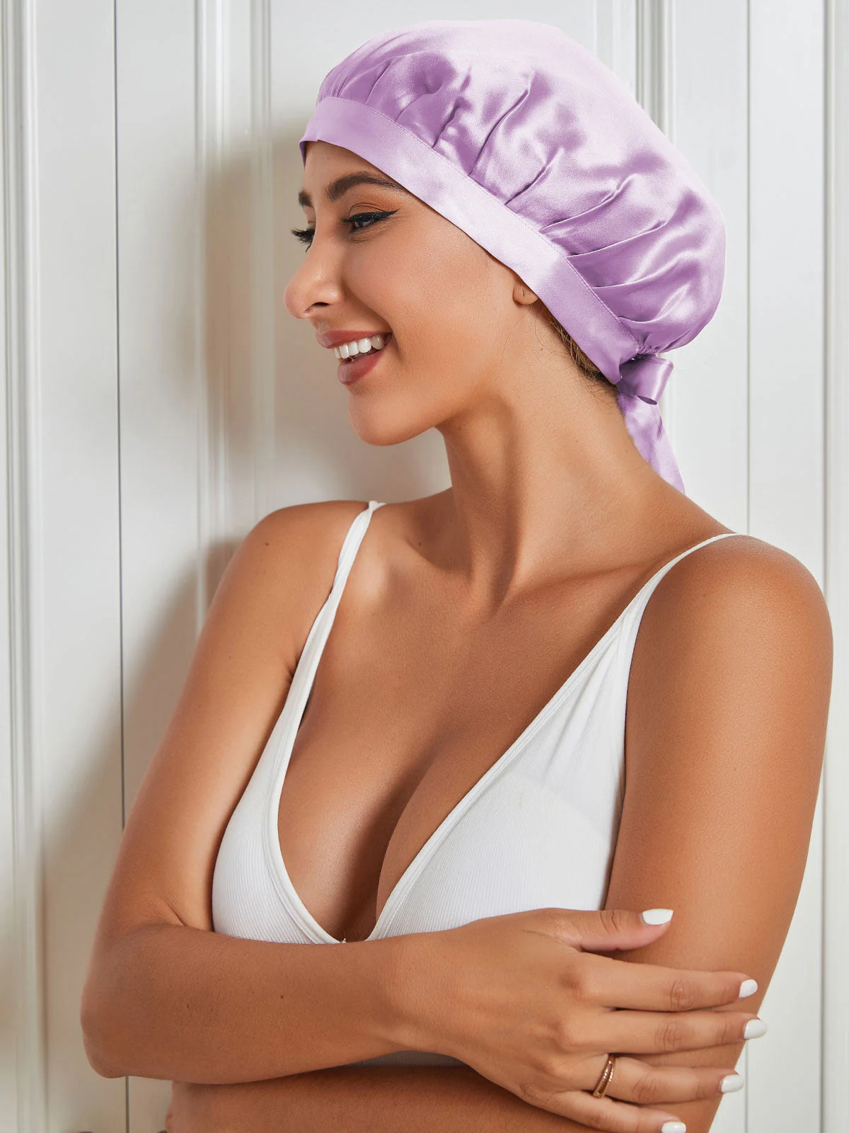 Pure Silk Classic Bonnet with Ribbons - Image 57