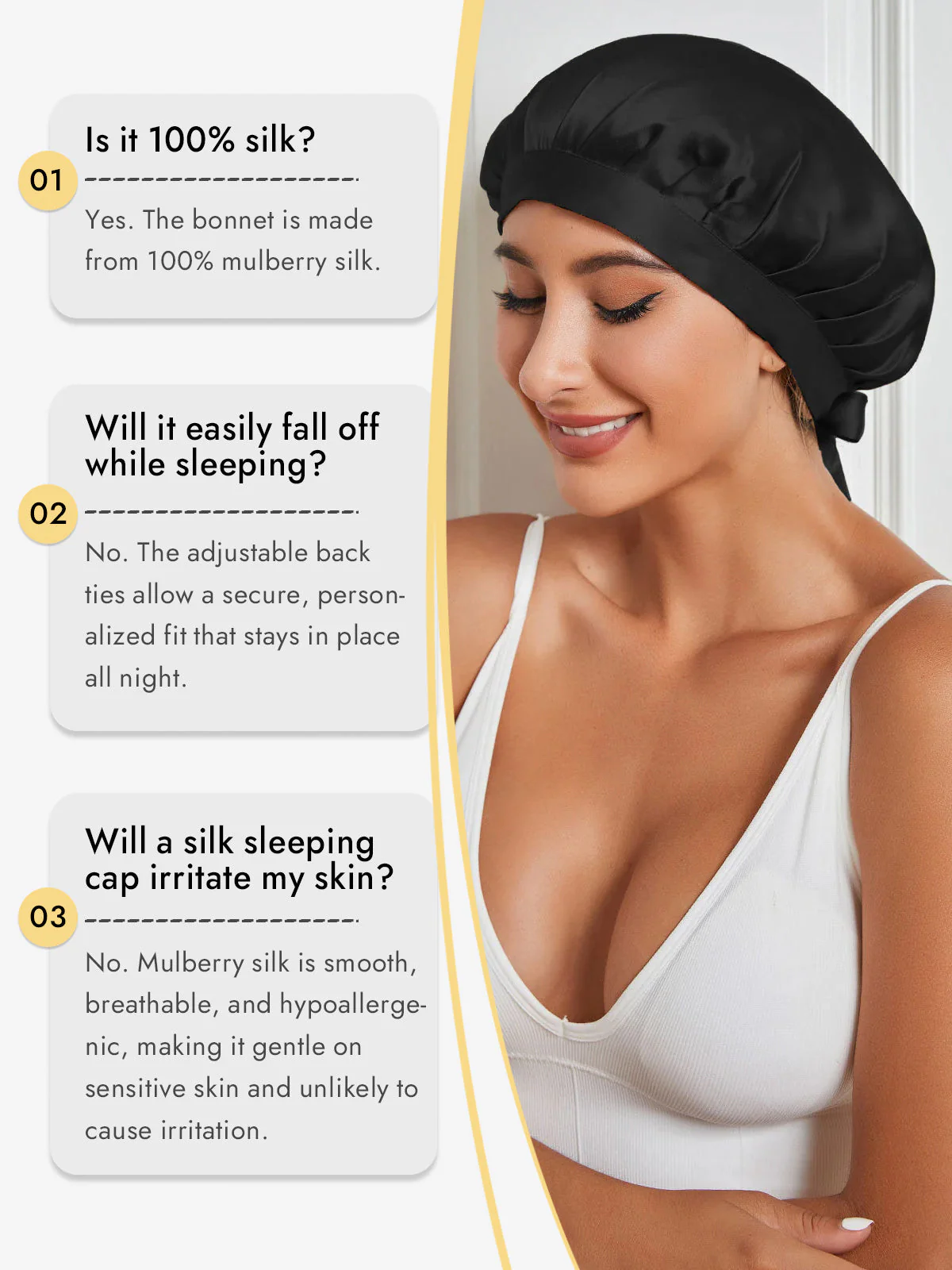 Pure Silk Classic Ribbon Bonnet - Image 11