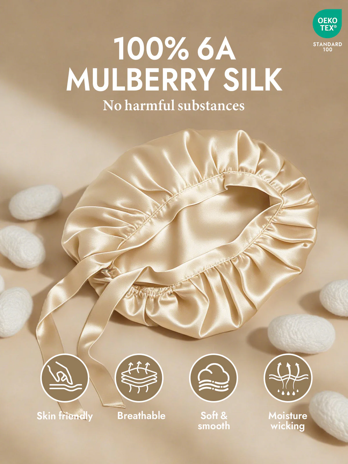 Pure Silk Classic Ribbon Bonnet - Image 14