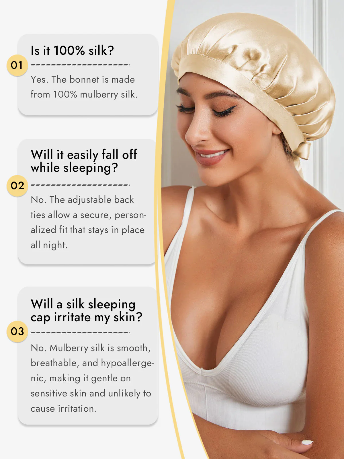 Pure Silk Classic Ribbon Bonnet - Image 17