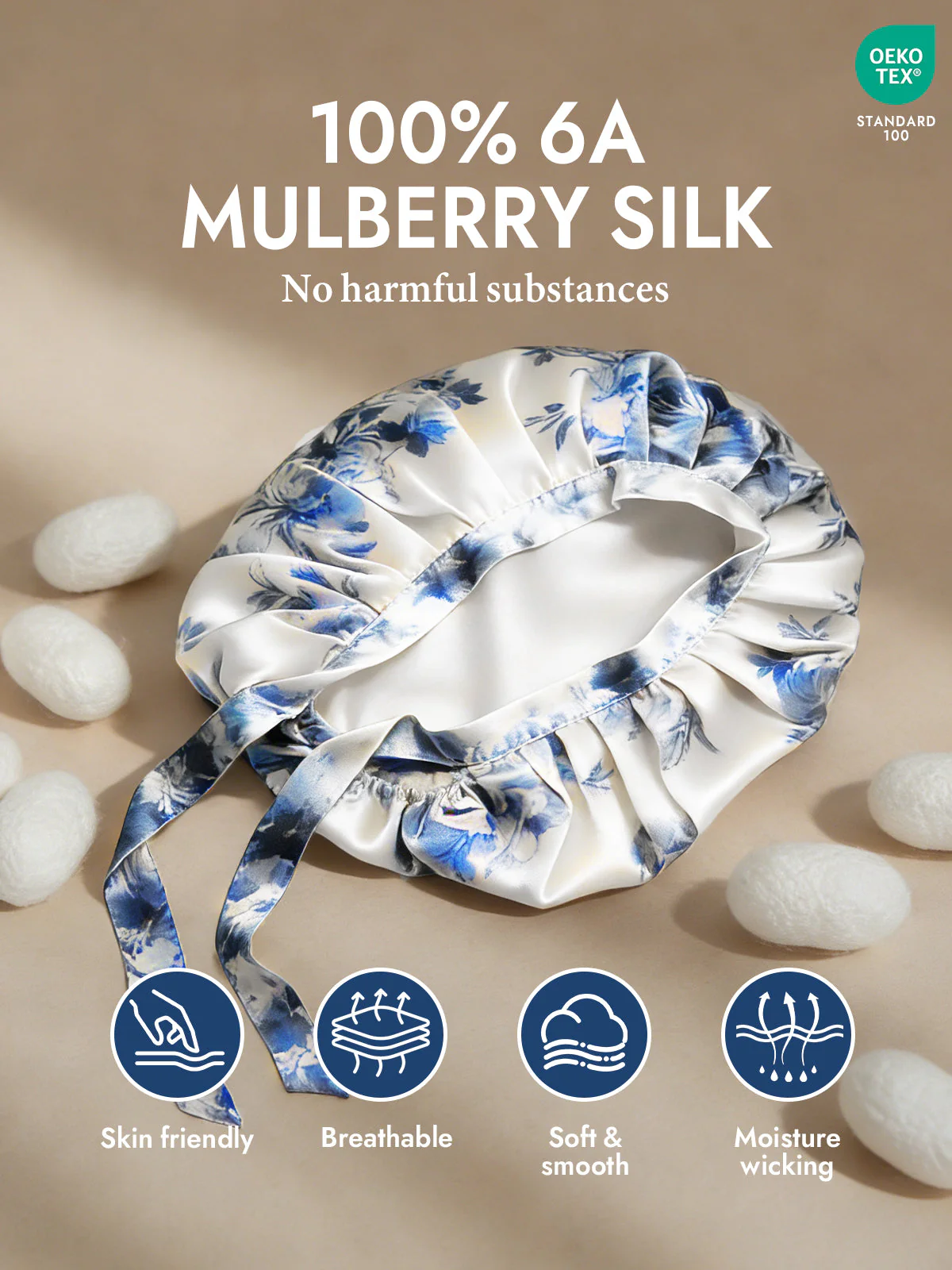 Pure Silk Classic Ribbon Bonnet - Image 2