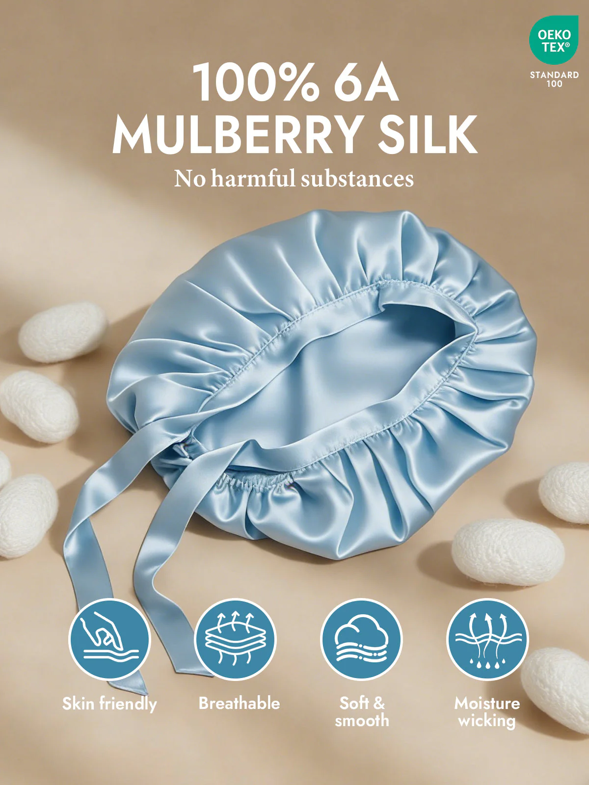 Pure Silk Classic Ribbon Bonnet - Image 26