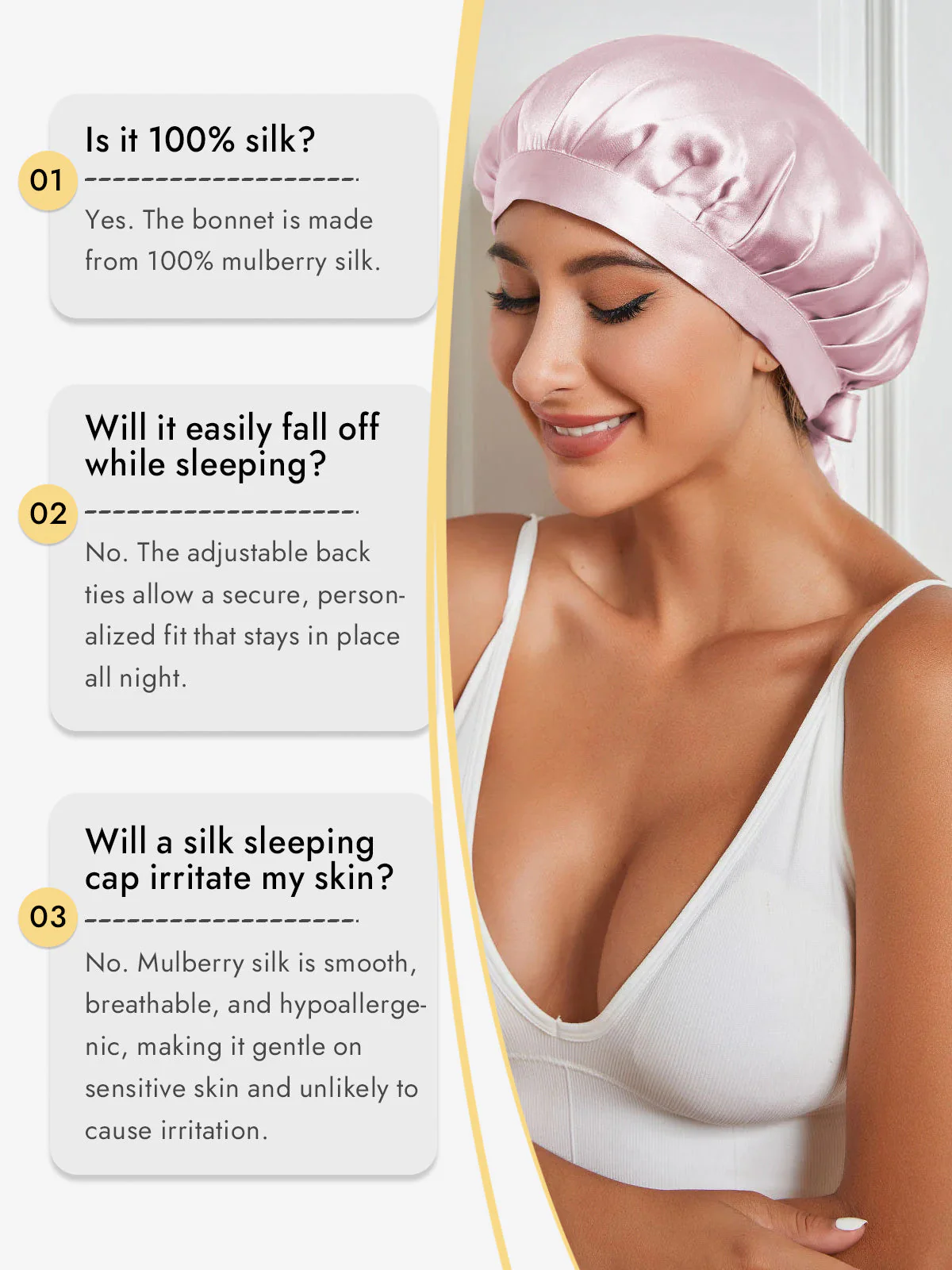 Pure Silk Classic Ribbon Bonnet - Image 35