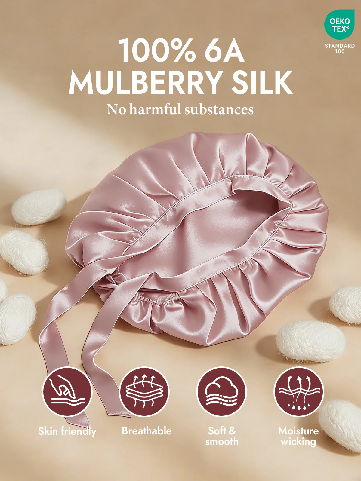 Pure Silk Classic Ribbon Bonnet - Image 38