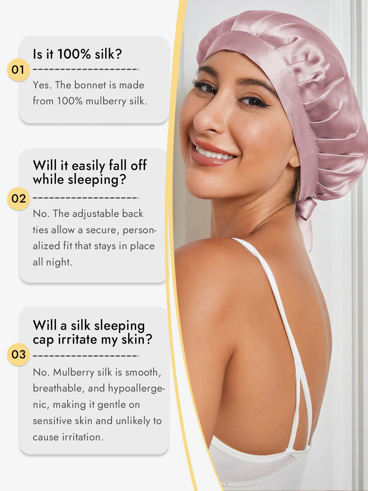 Pure Silk Classic Ribbon Bonnet - Image 41