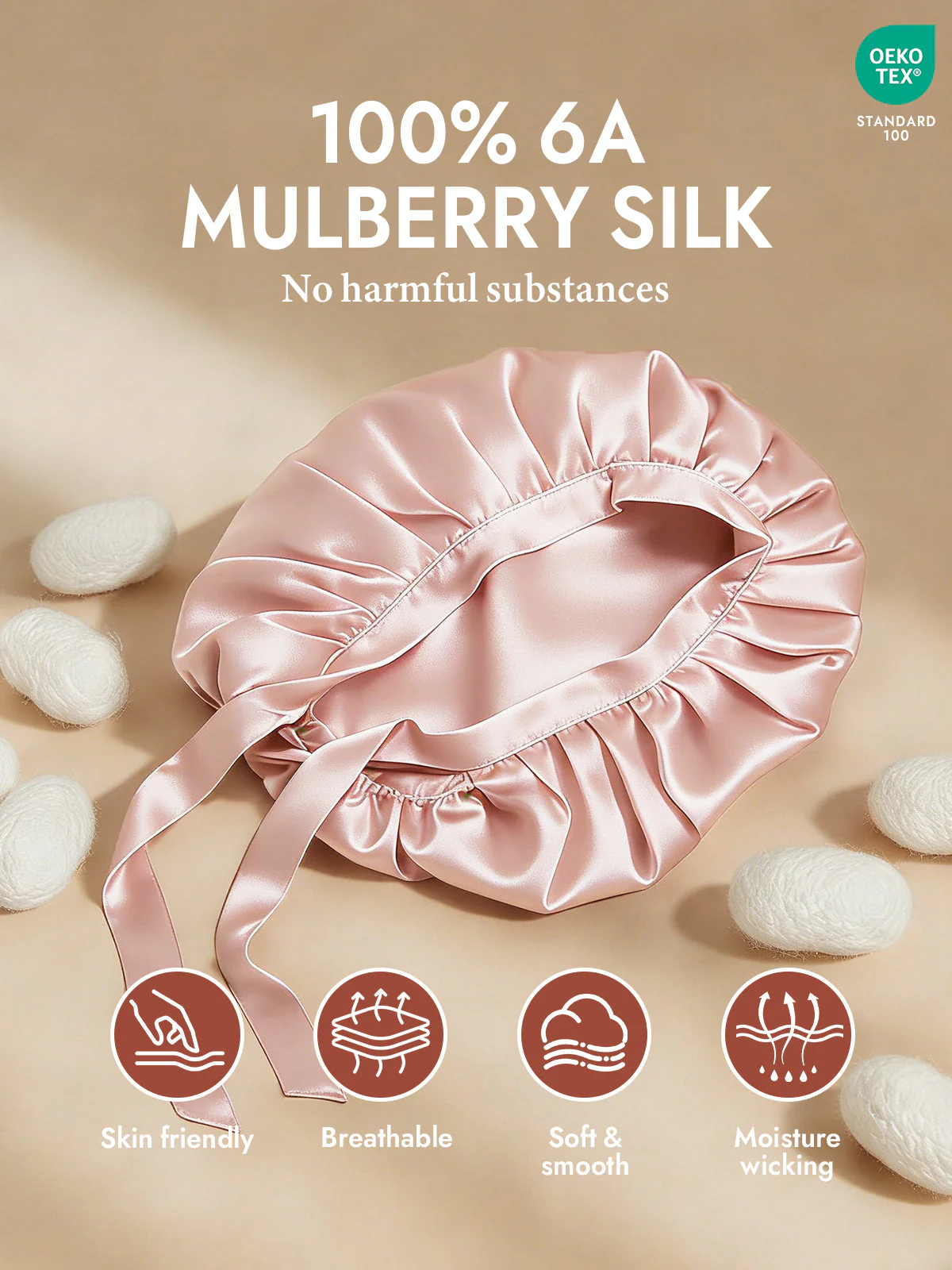 Pure Silk Classic Ribbon Bonnet - Image 44