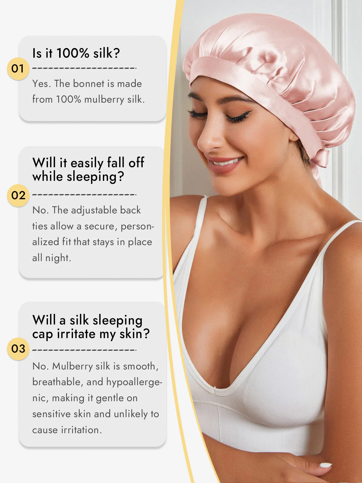 Pure Silk Classic Ribbon Bonnet - Image 47