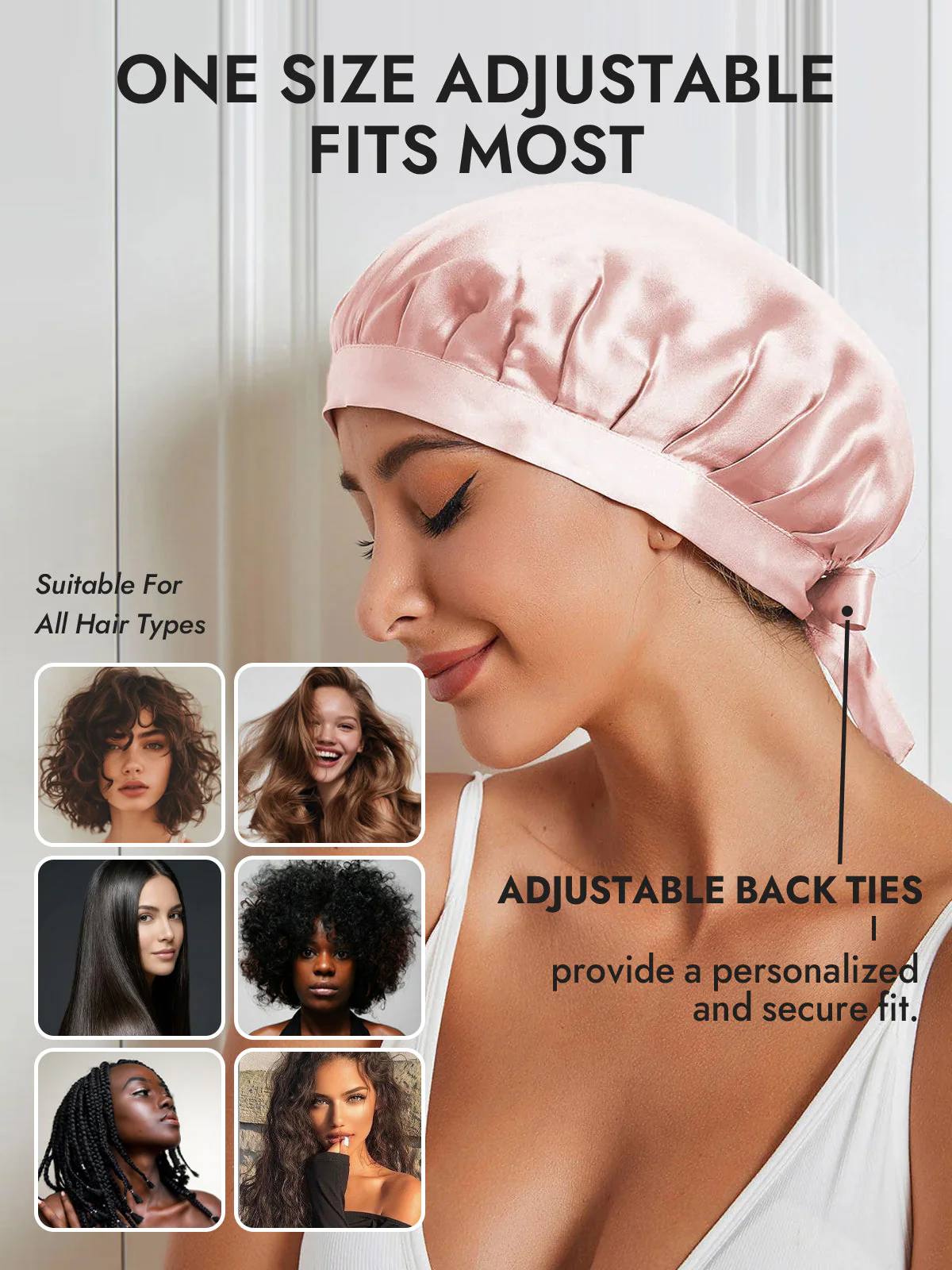 Pure Silk Classic Ribbon Bonnet - Image 48
