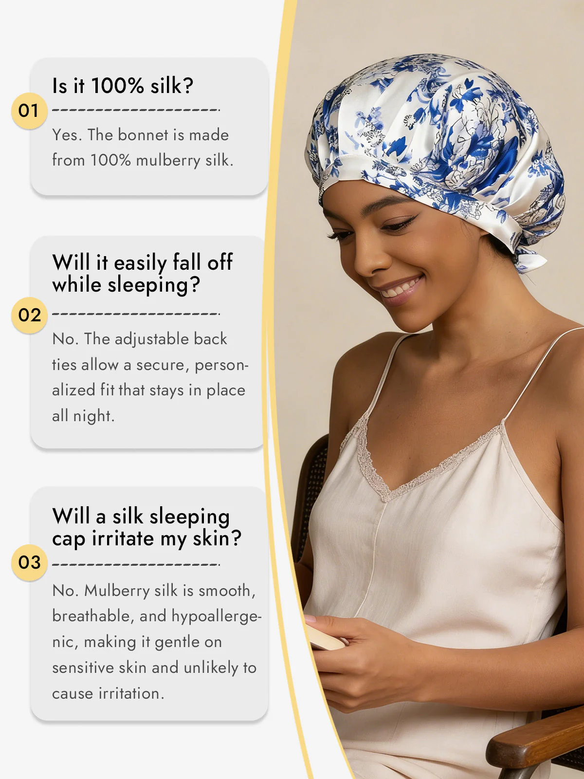 Pure Silk Classic Ribbon Bonnet - Image 5