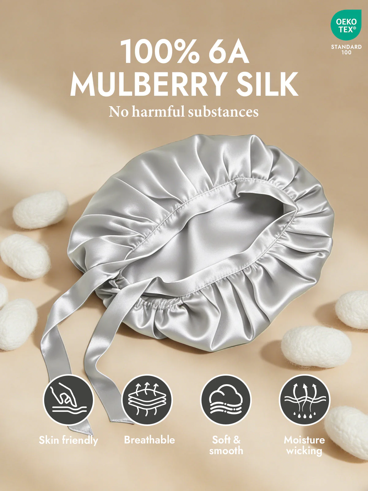 Pure Silk Classic Ribbon Bonnet - Image 50
