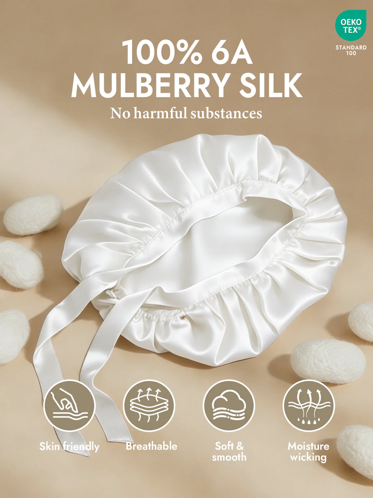 Pure Silk Classic Ribbon Bonnet - Image 56