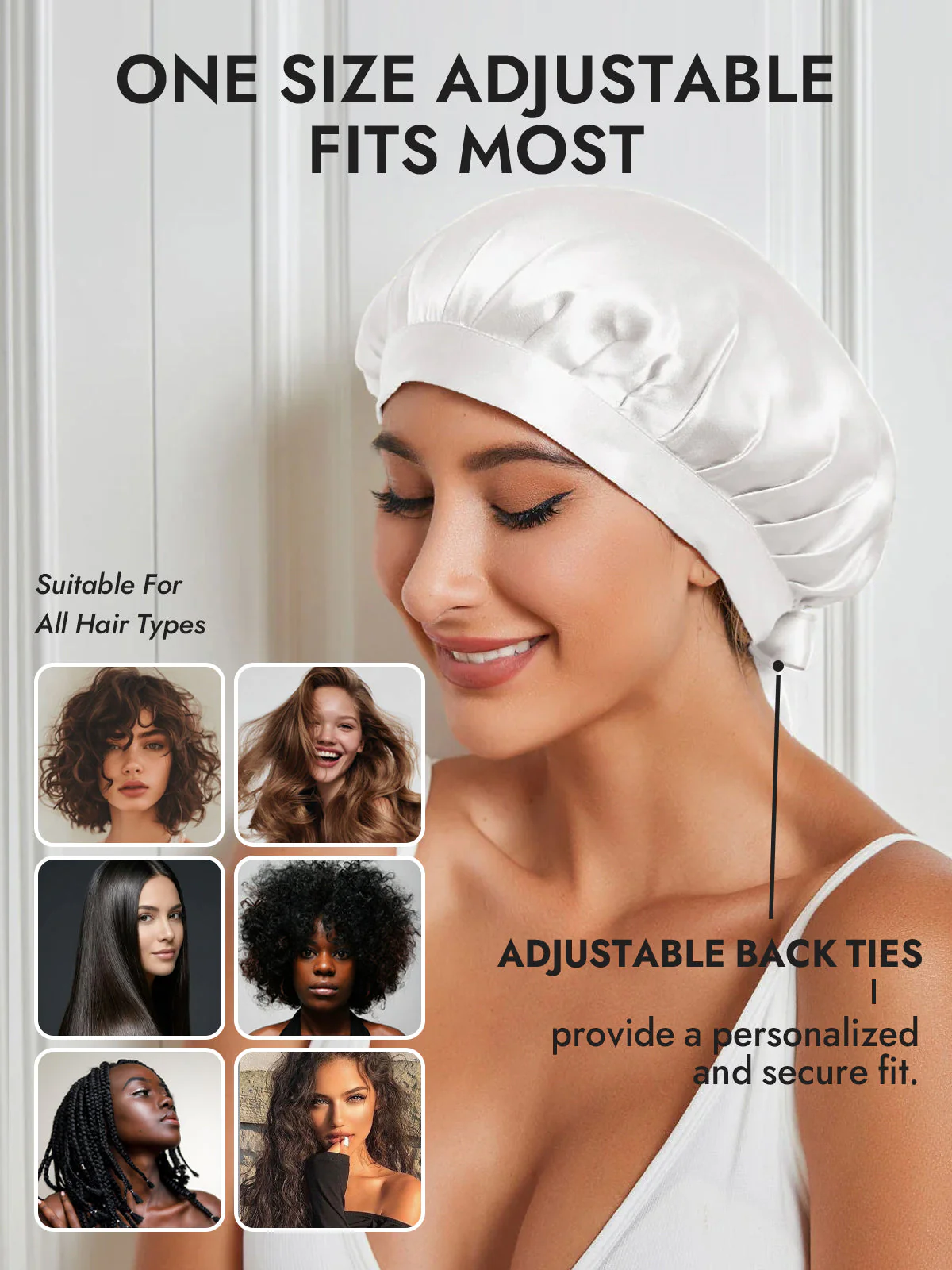 Pure Silk Classic Ribbon Bonnet - Image 60