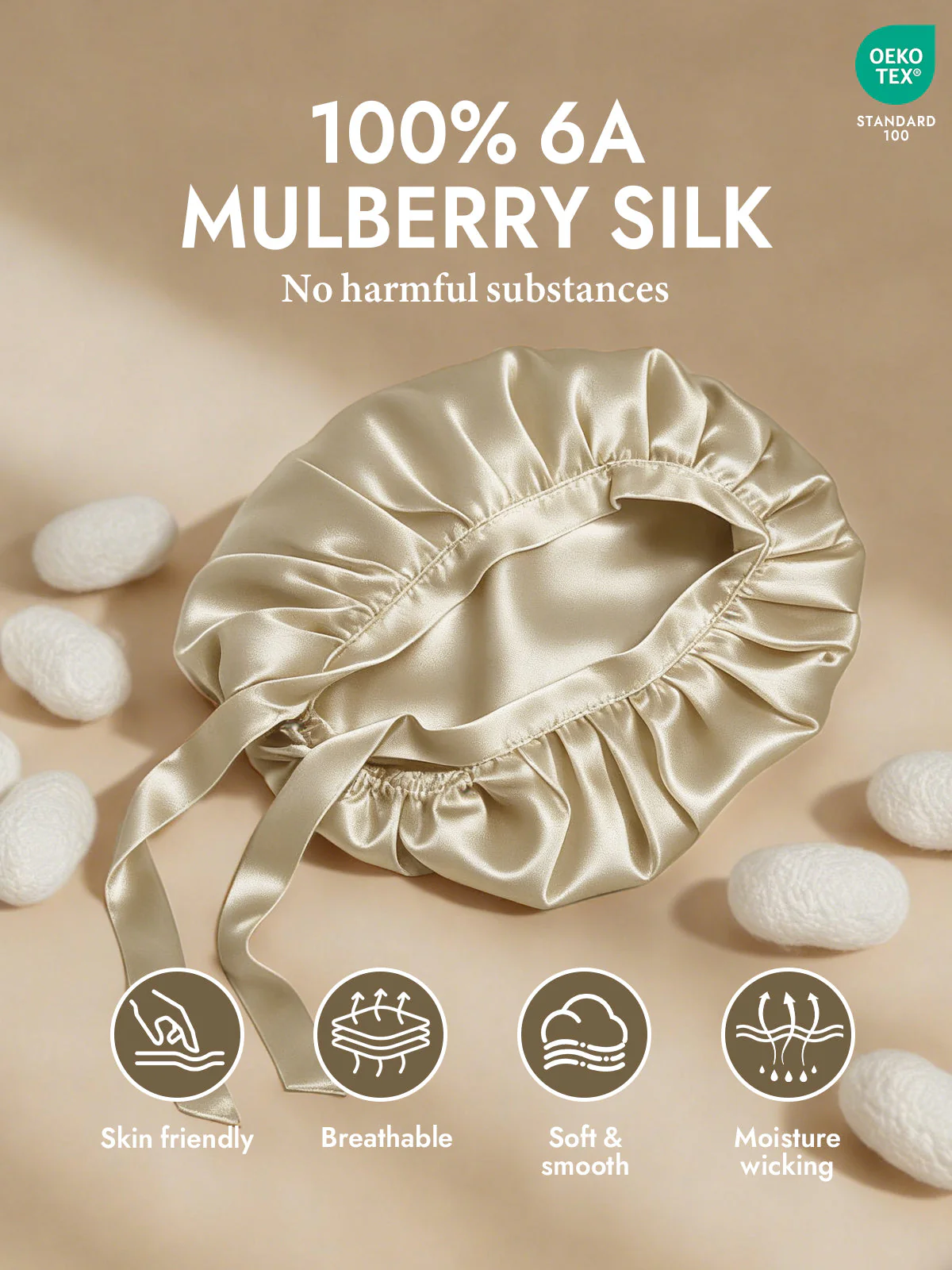 Pure Silk Classic Ribbon Bonnet - Image 62