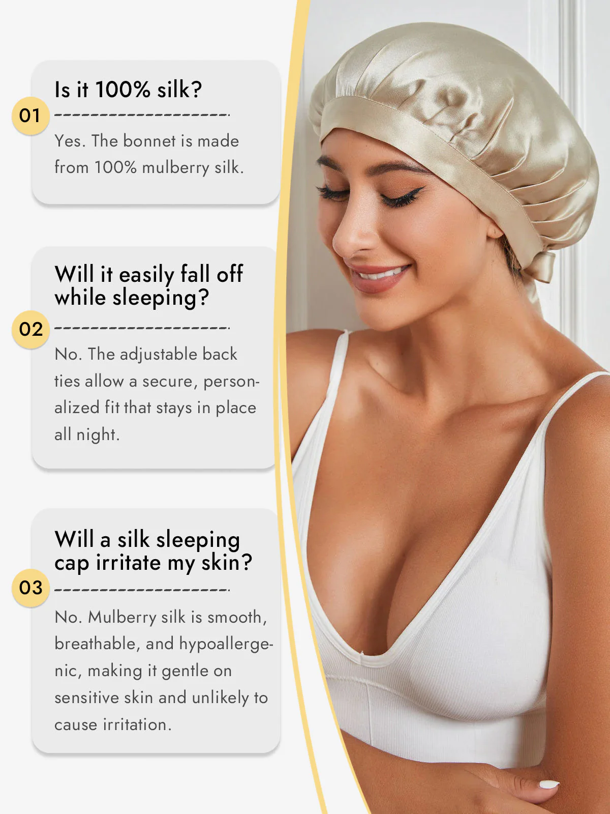 Pure Silk Classic Ribbon Bonnet - Image 65