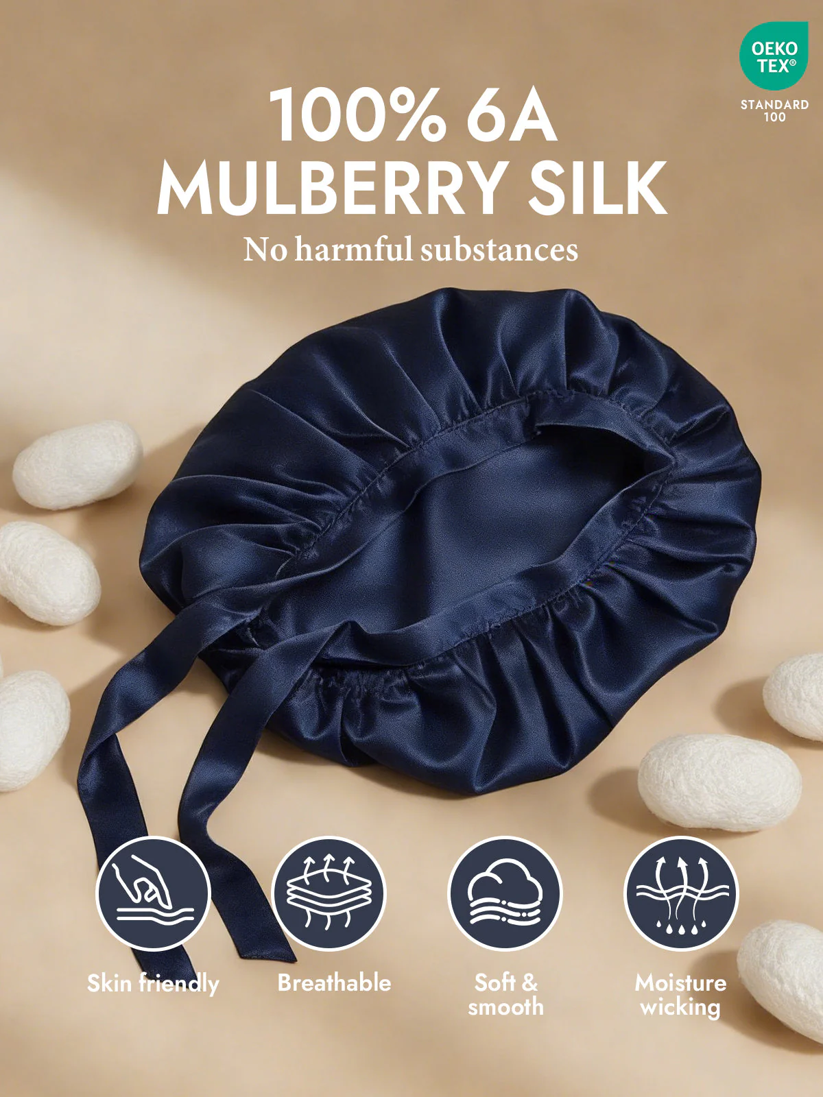 Pure Silk Classic Ribbon Bonnet - Image 68
