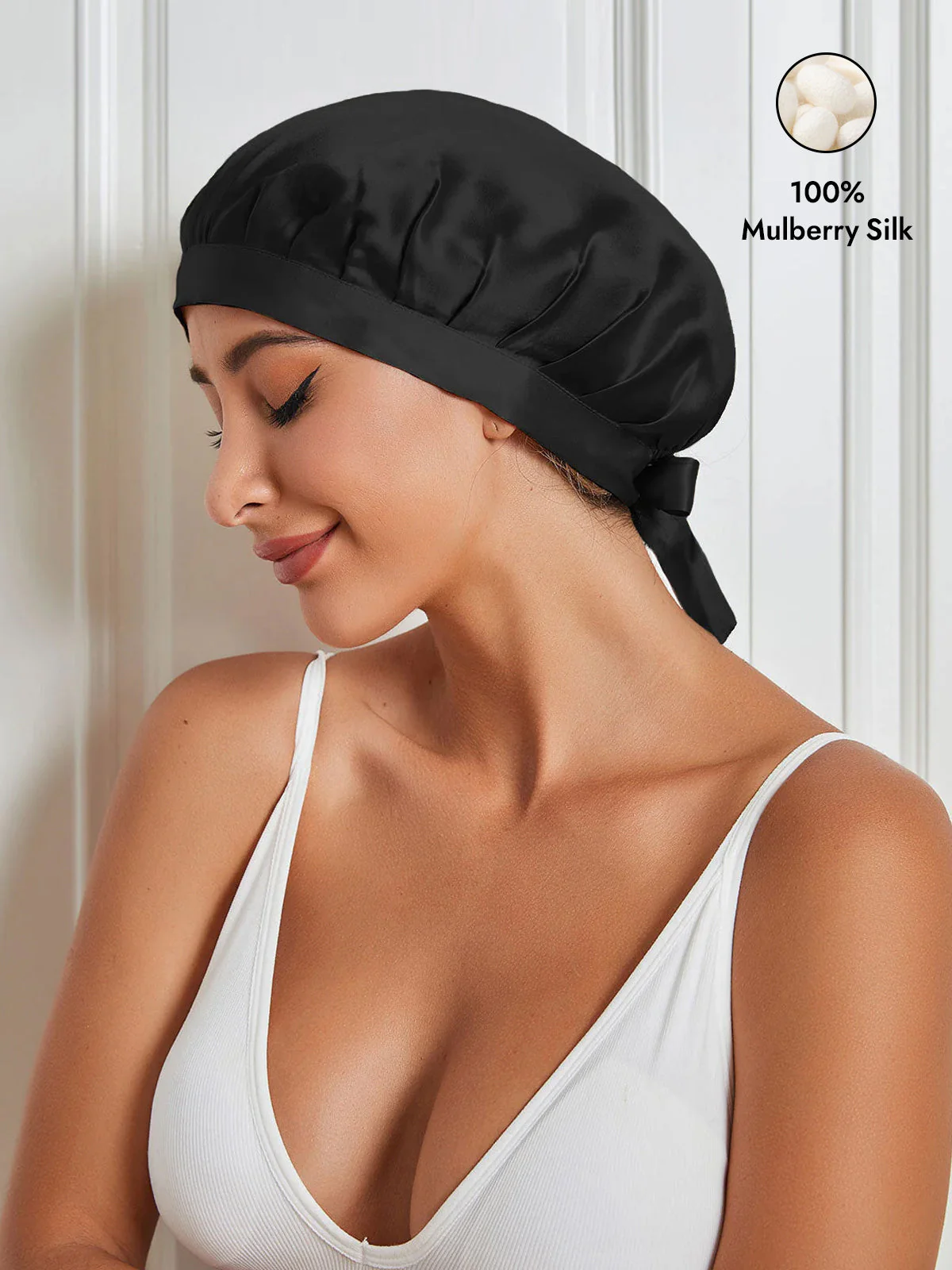 Pure Silk Classic Ribbon Bonnet - Image 7