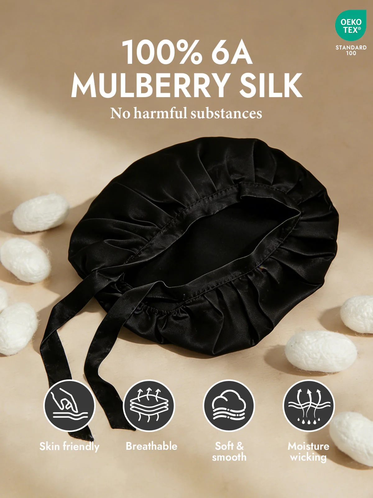 Pure Silk Classic Ribbon Bonnet - Image 8
