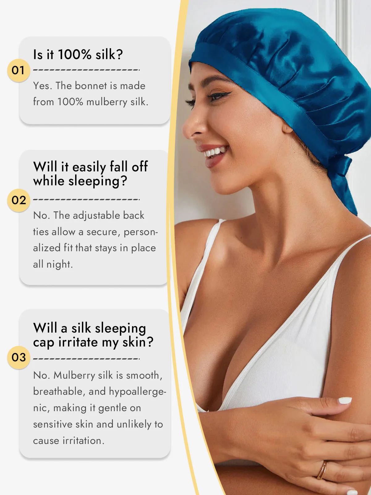 Pure Silk Classic Ribbon Bonnet - Image 83