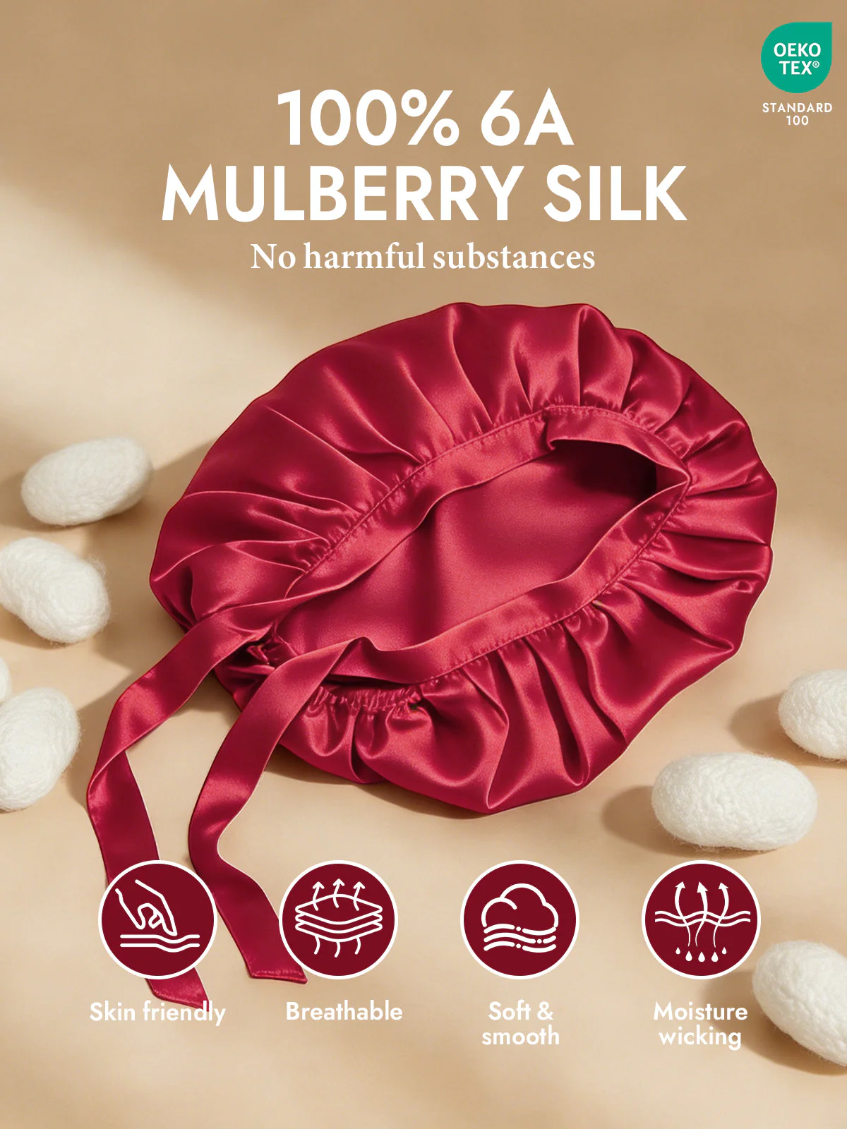 Pure Silk Classic Ribbon Bonnet - Image 86