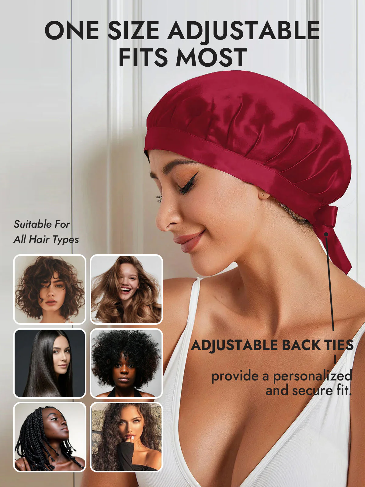 Pure Silk Classic Ribbon Bonnet - Image 90