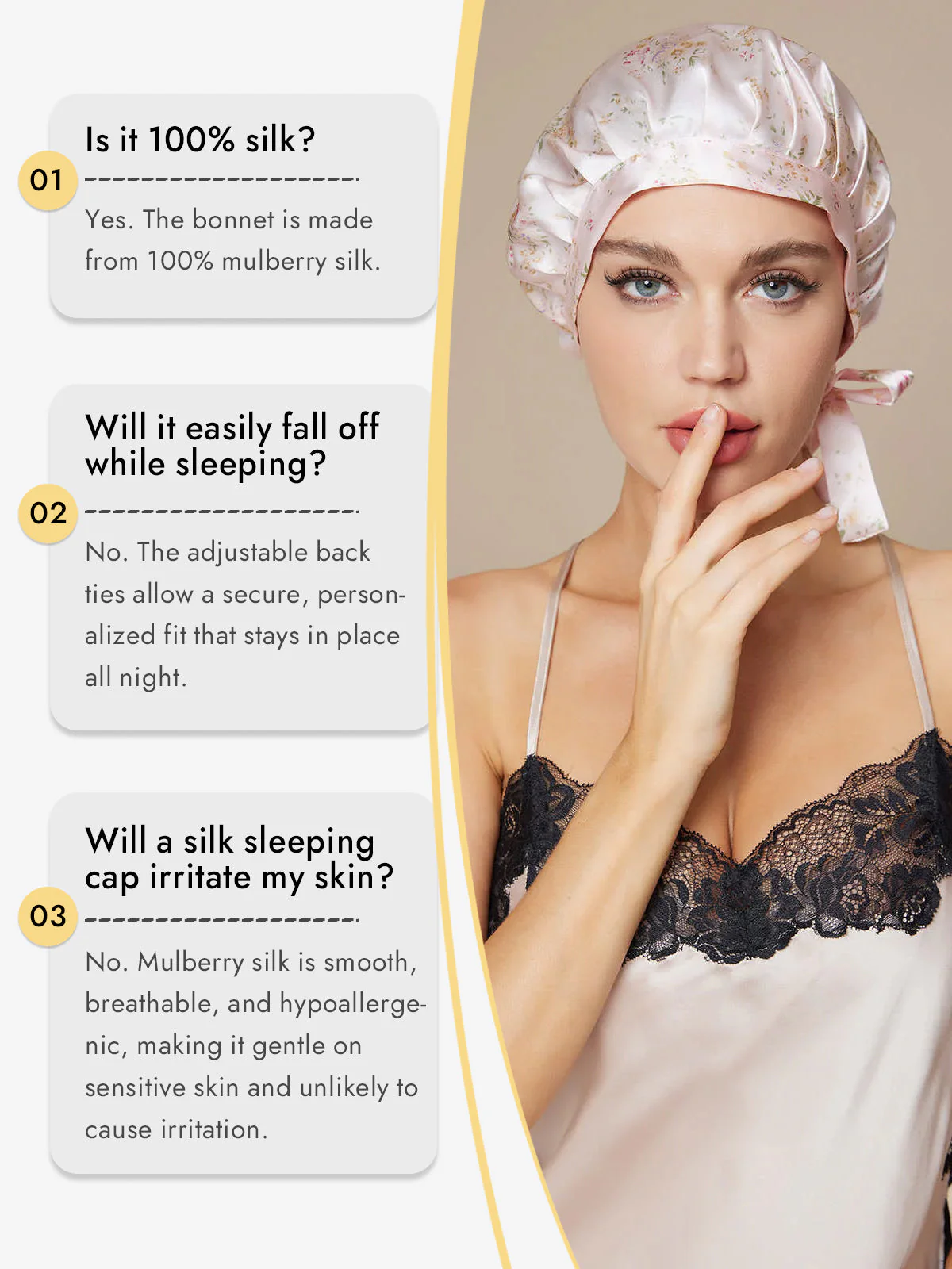 Pure Silk Classic Ribbon Bonnet - Image 95