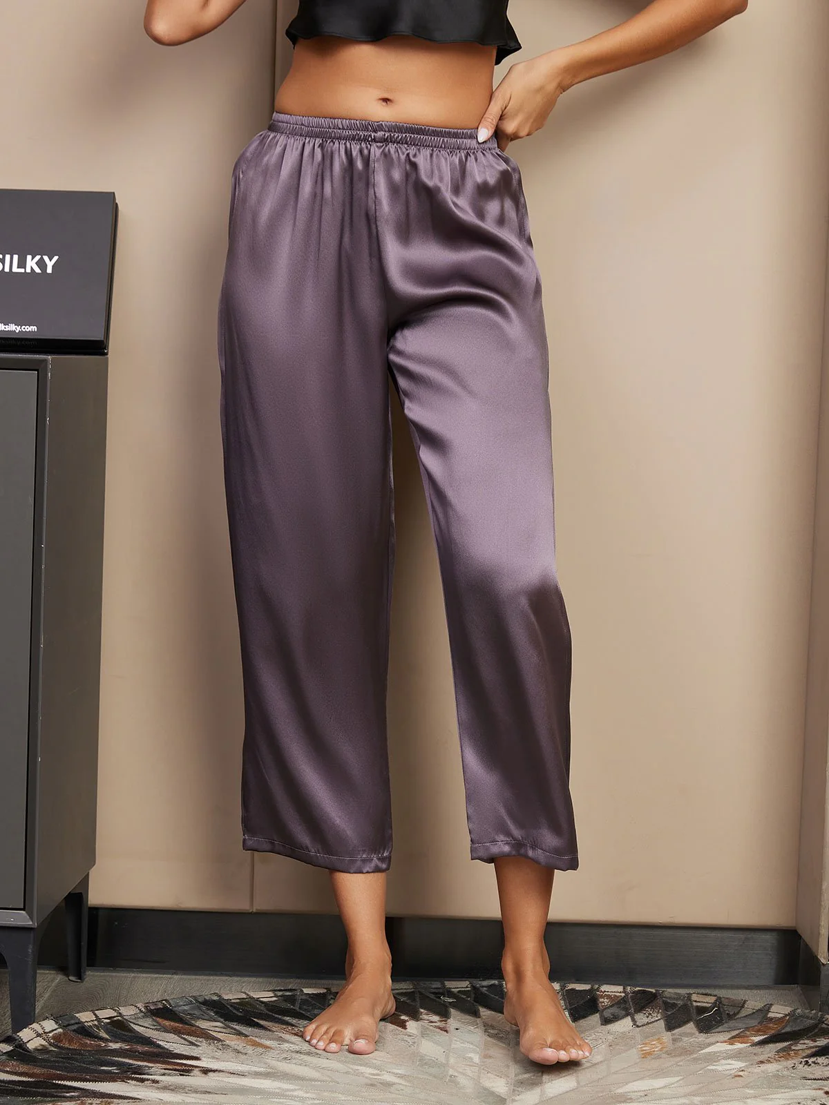 Pure Silk Classic Women's Sleep Pants - Image 5