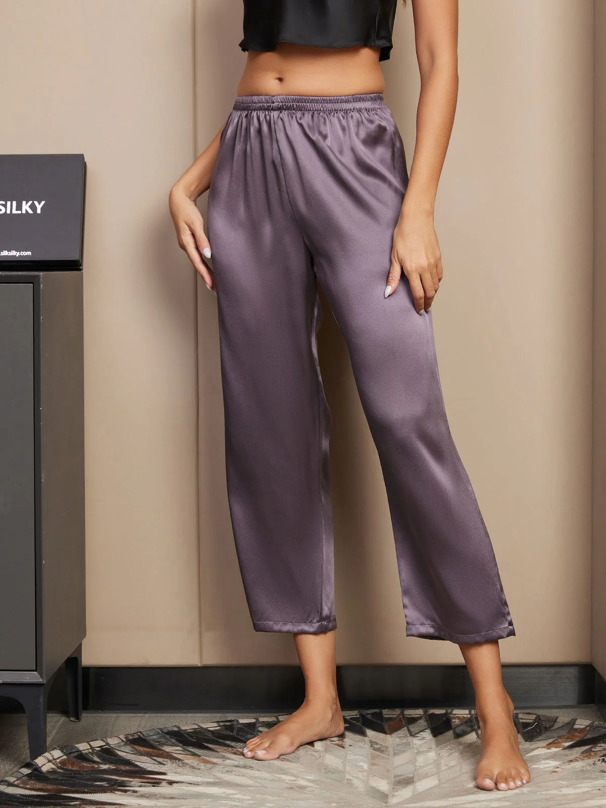 Pure Silk Classic Women's Sleep Pants - Image 8