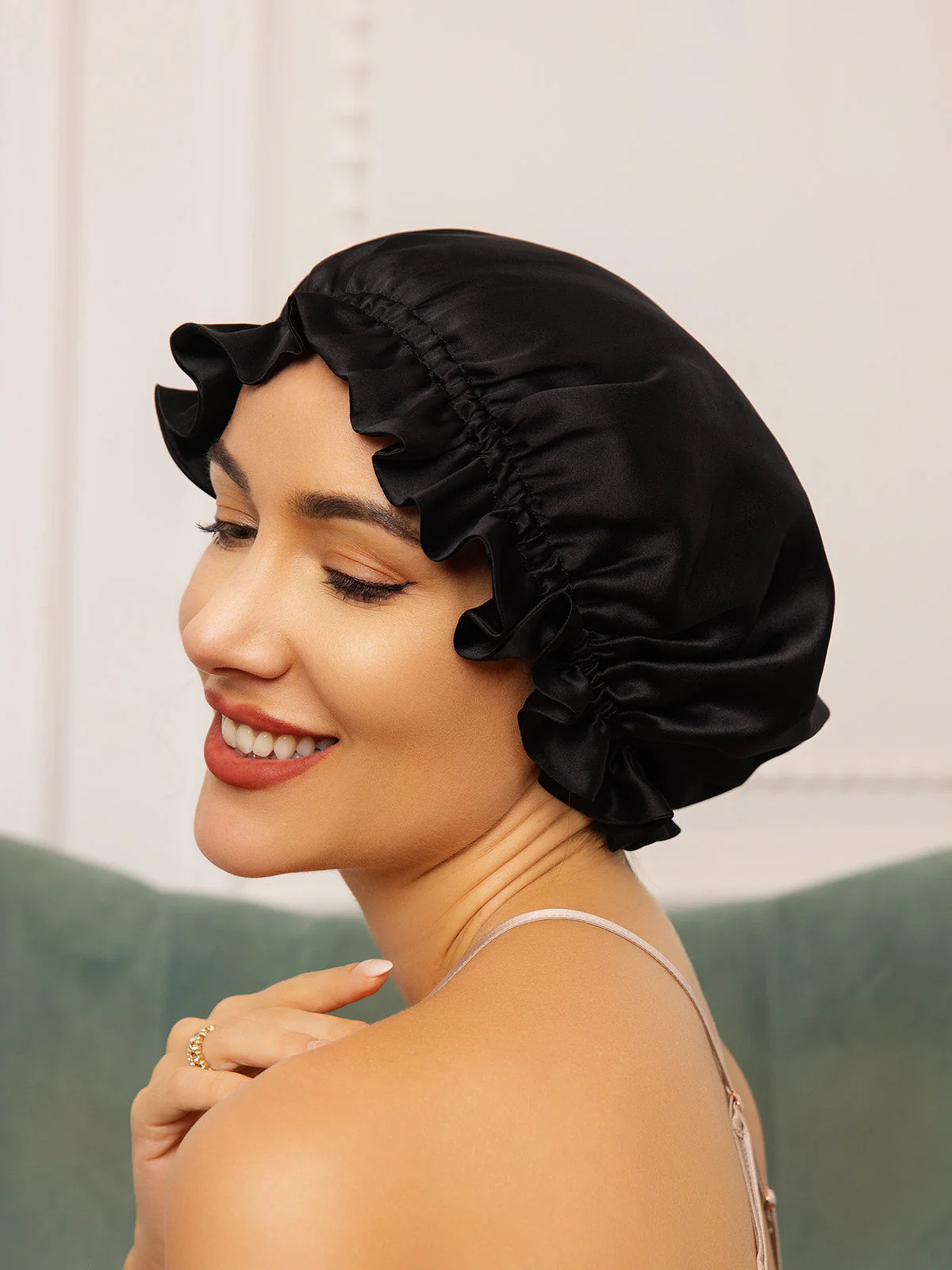 Pure Silk Double Layer Bonnet with Ribbon - Image 10