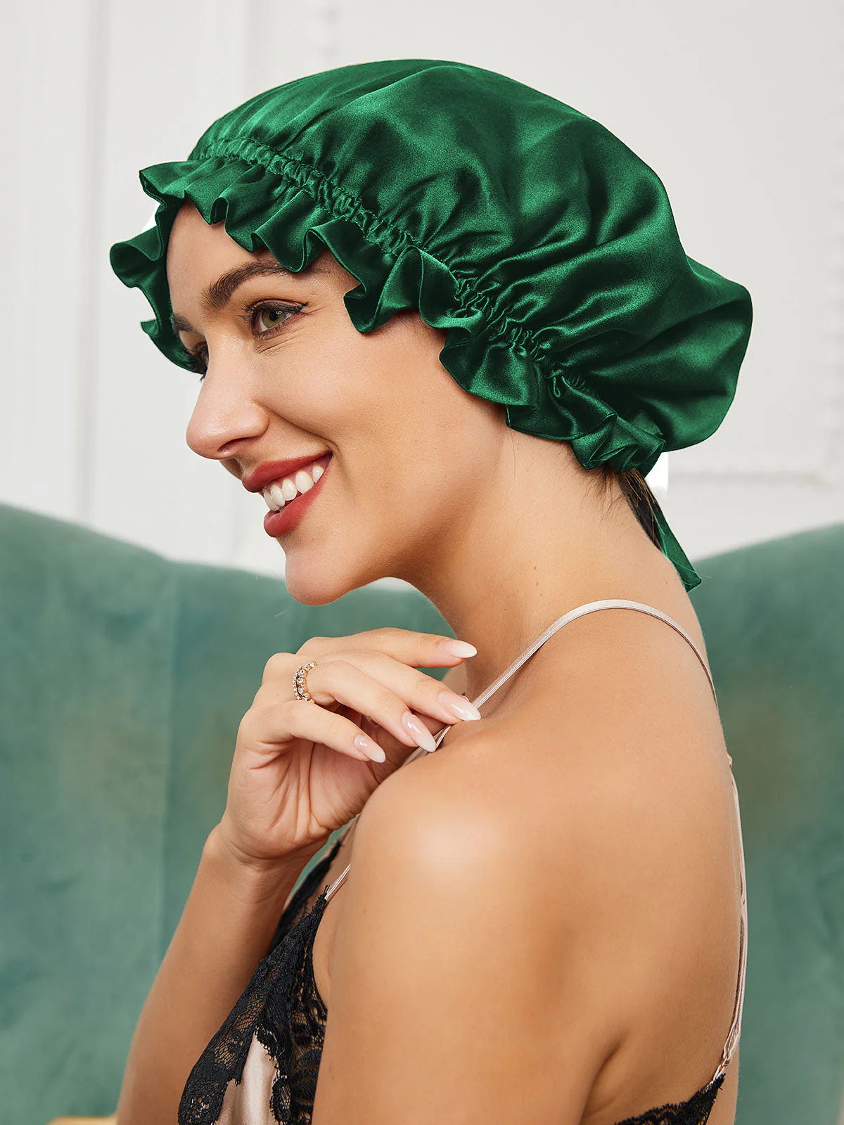 Pure Silk Double Layer Bonnet with Ribbon - Image 23