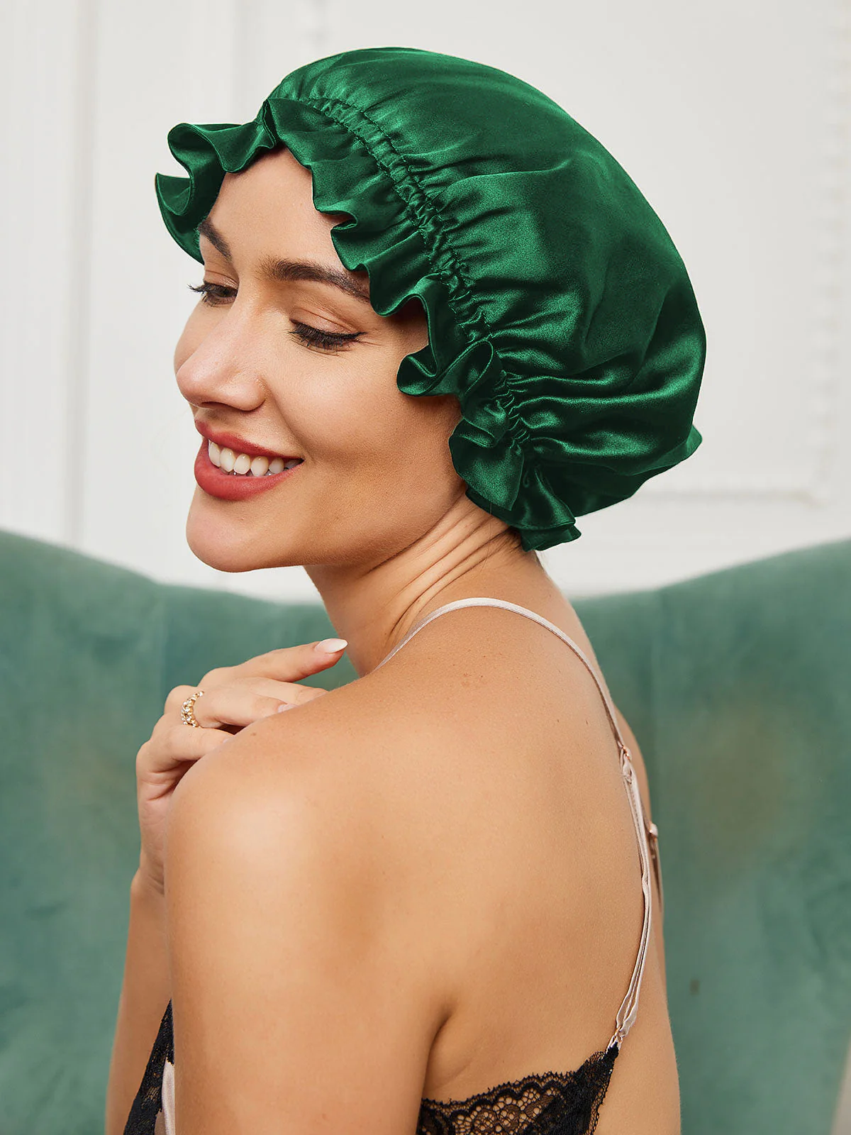 Pure Silk Double Layer Bonnet with Ribbon - Image 24
