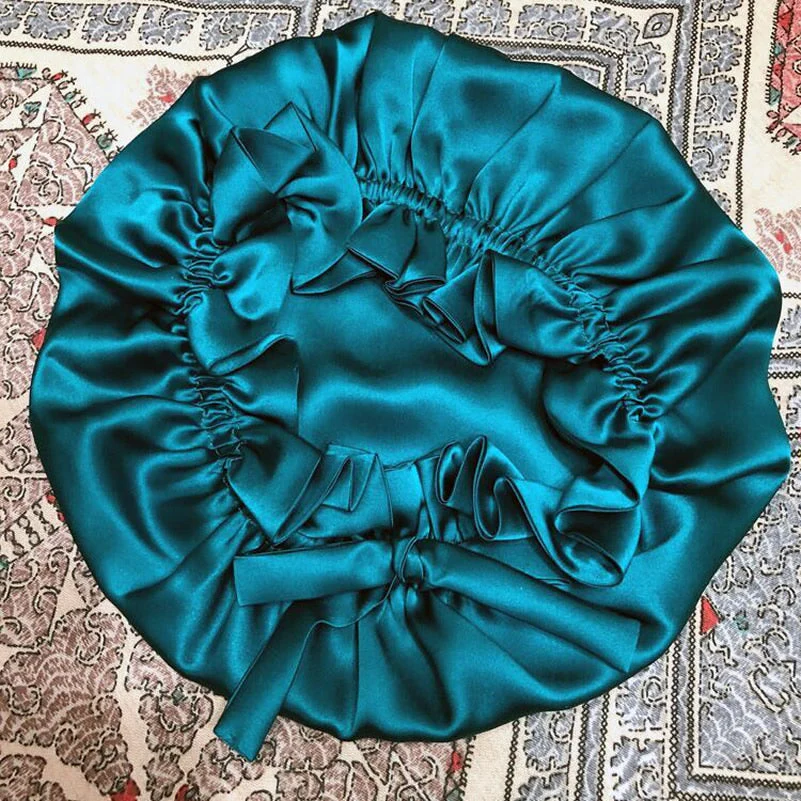 Pure Silk Double Layer Bonnet with Ribbon - Image 29