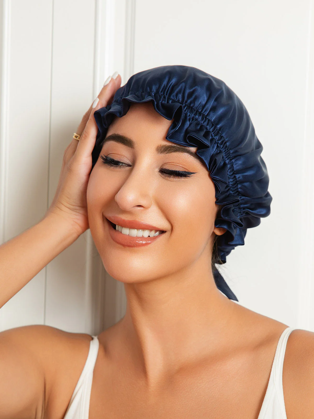 Pure Silk Double Layer Bonnet with Ribbon - Image 3